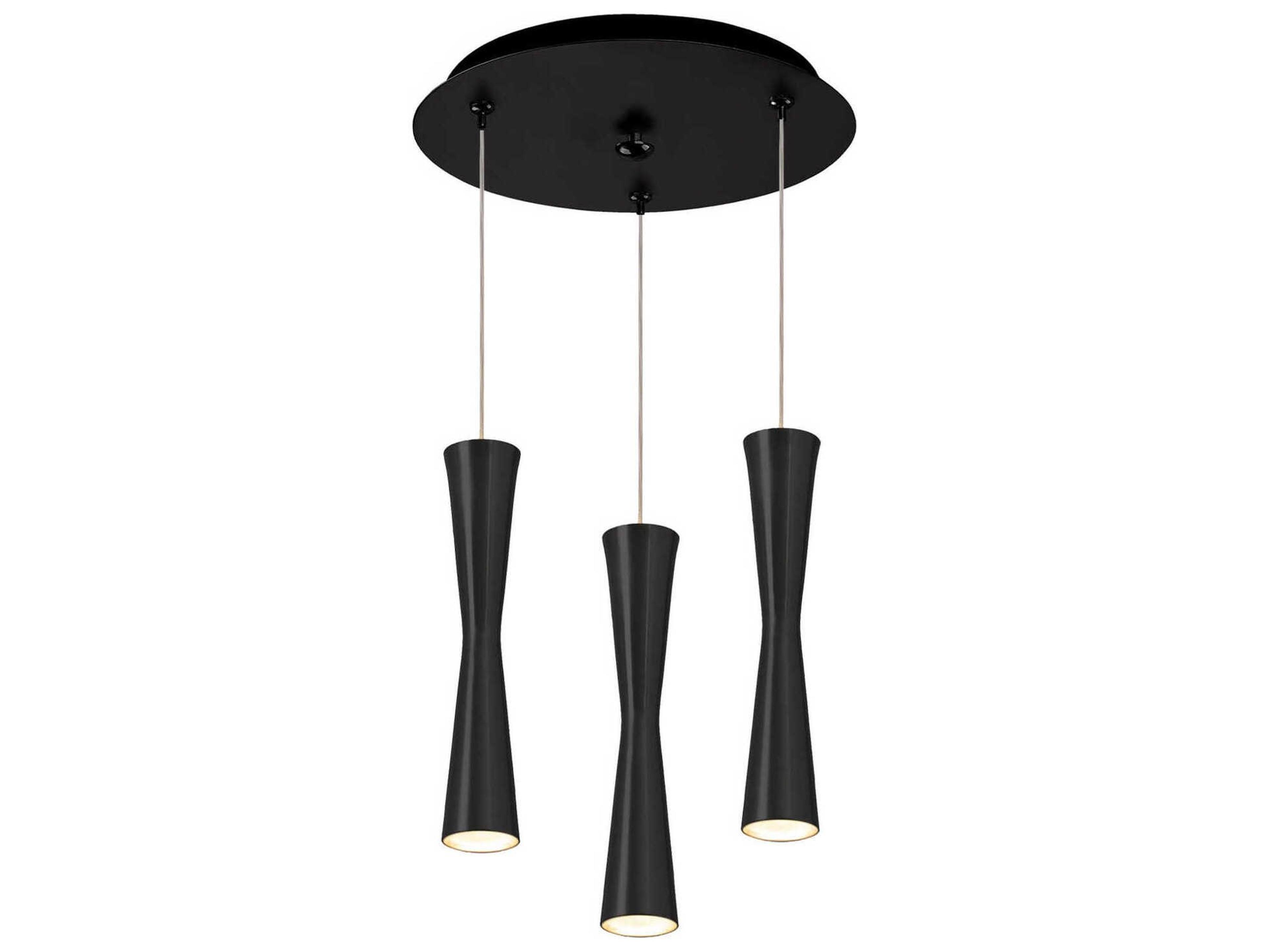 Kuzco Lighting Robson 3-Light Black Cylinder Mini Pendant