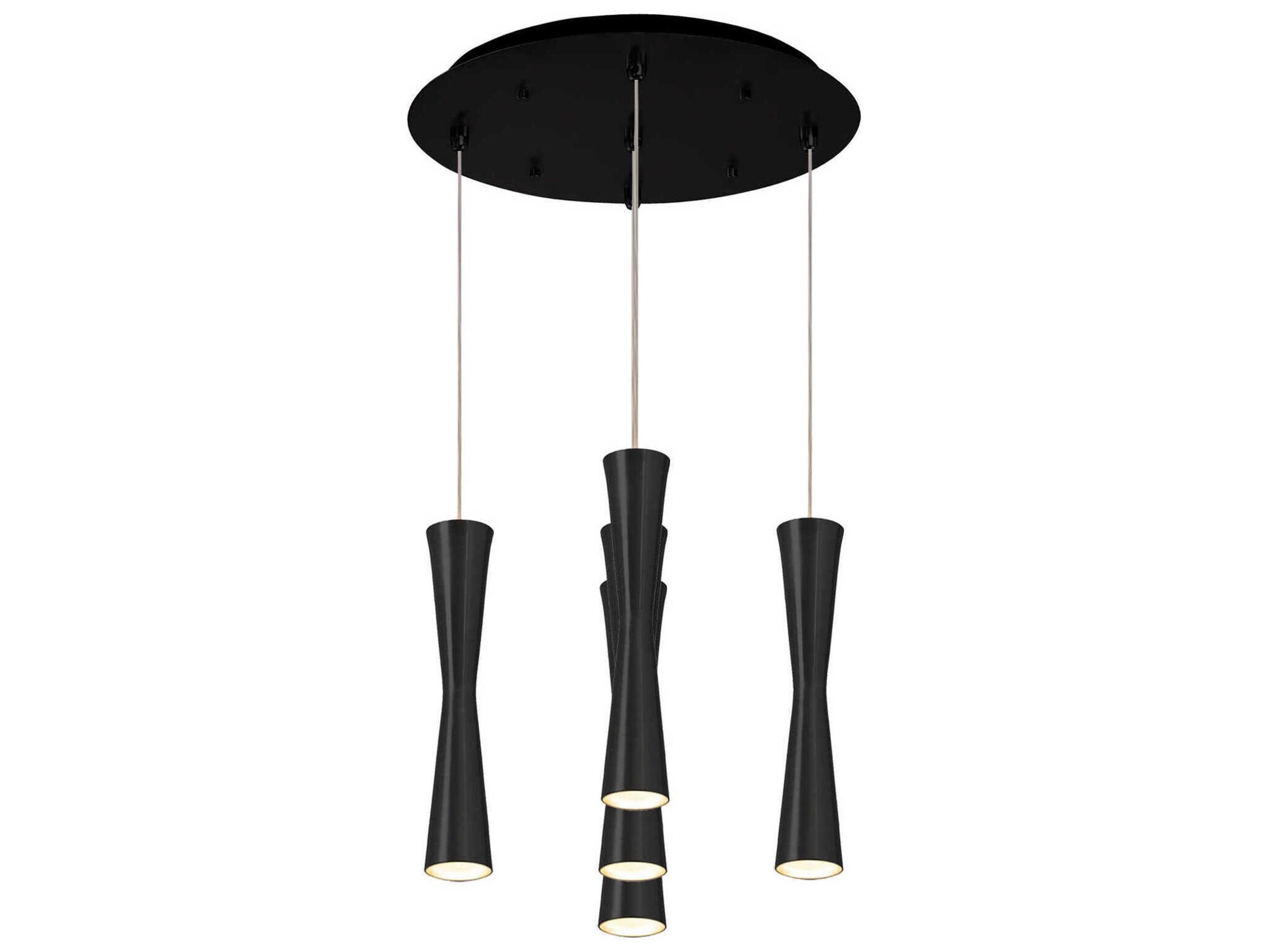 Kuzco Lighting Robson 5-Light Black Cylinder Pendant