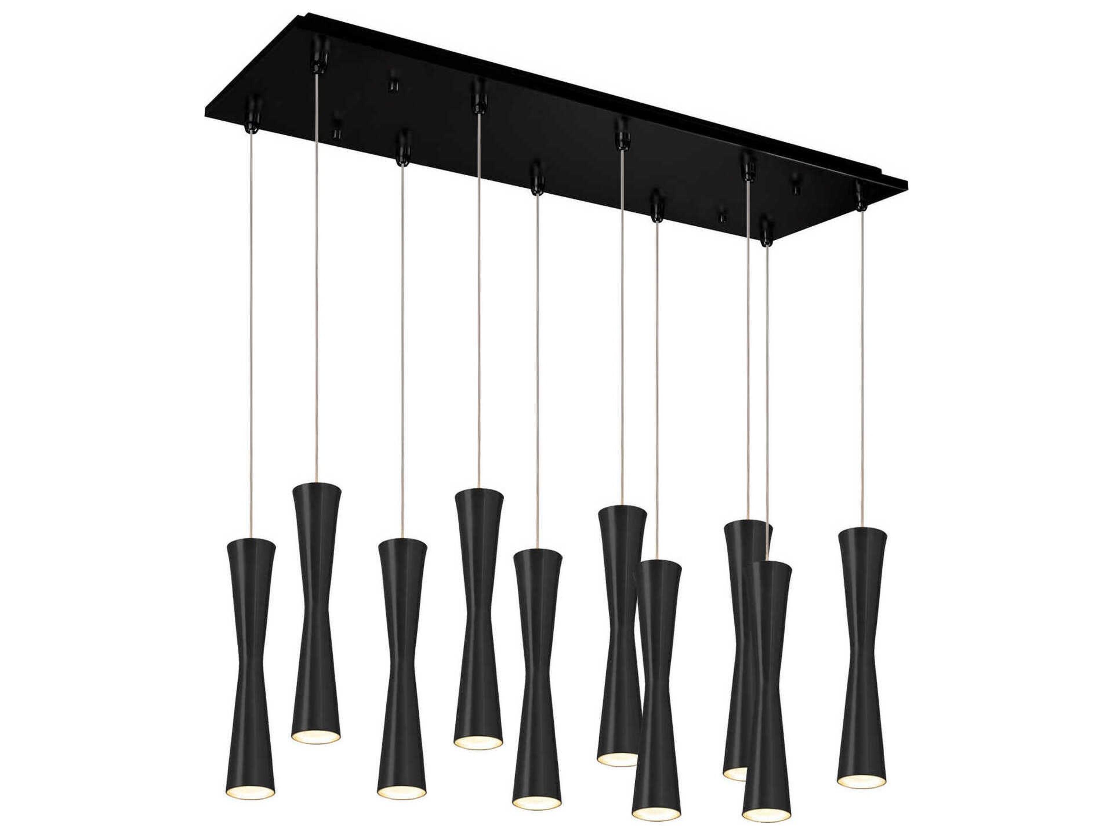 Kuzco Lighting Robson 10-Light Black Cylinder Island Pendant
