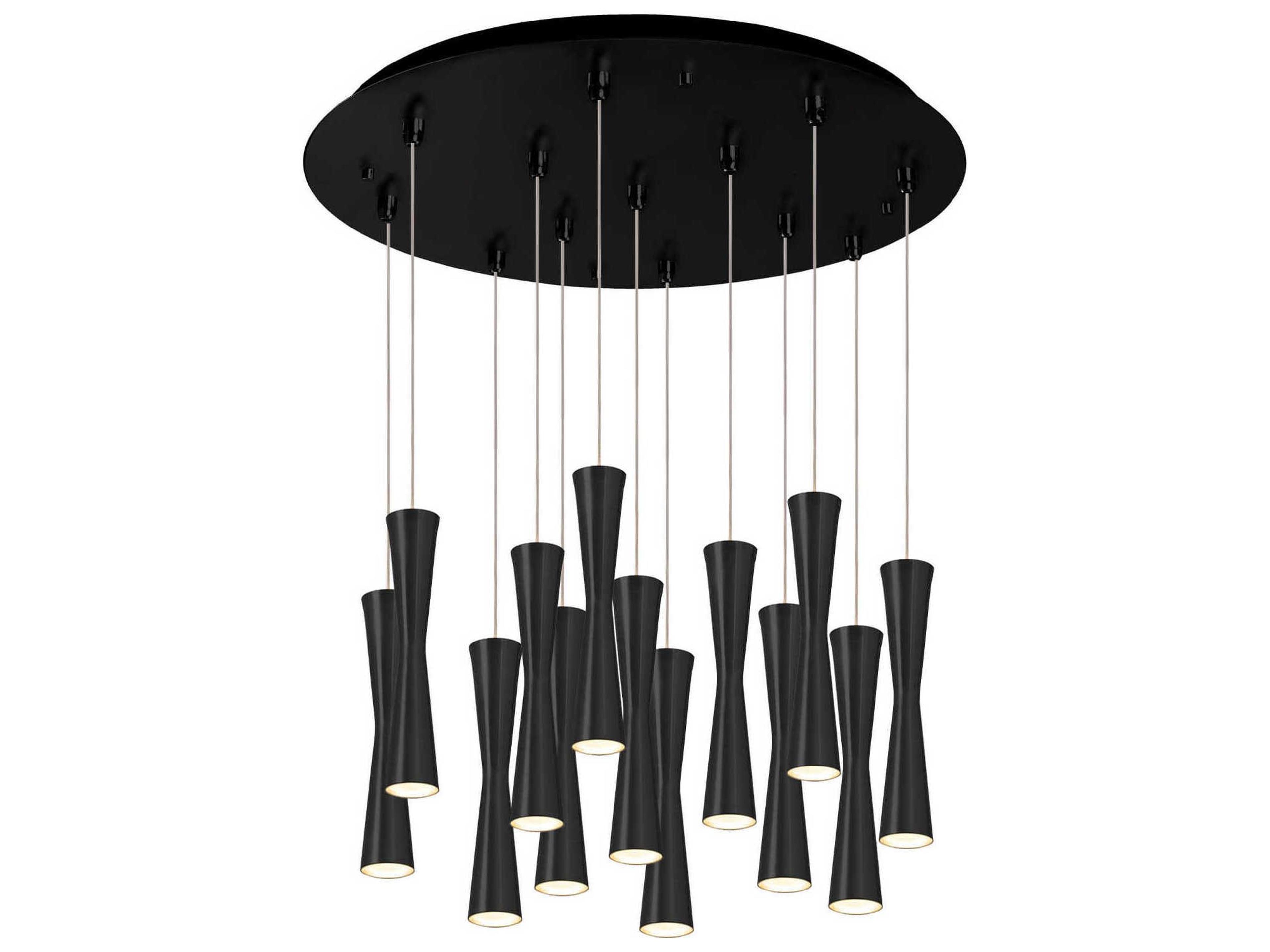 Kuzco Lighting Robson 13-Light Black Cylinder Pendant