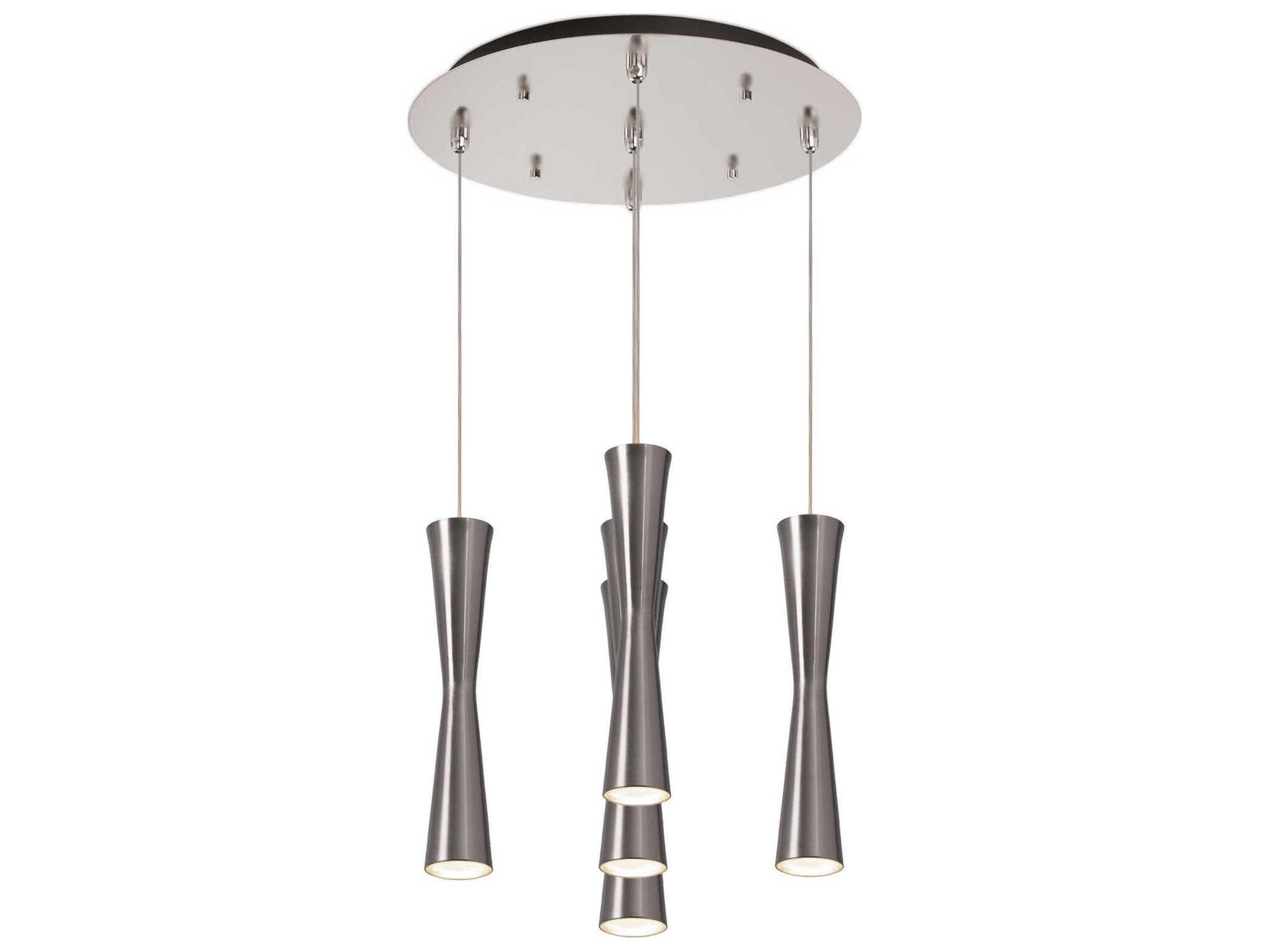 Kuzco Lighting Robson 5-Light Brushed Nickel Cylinder Pendant