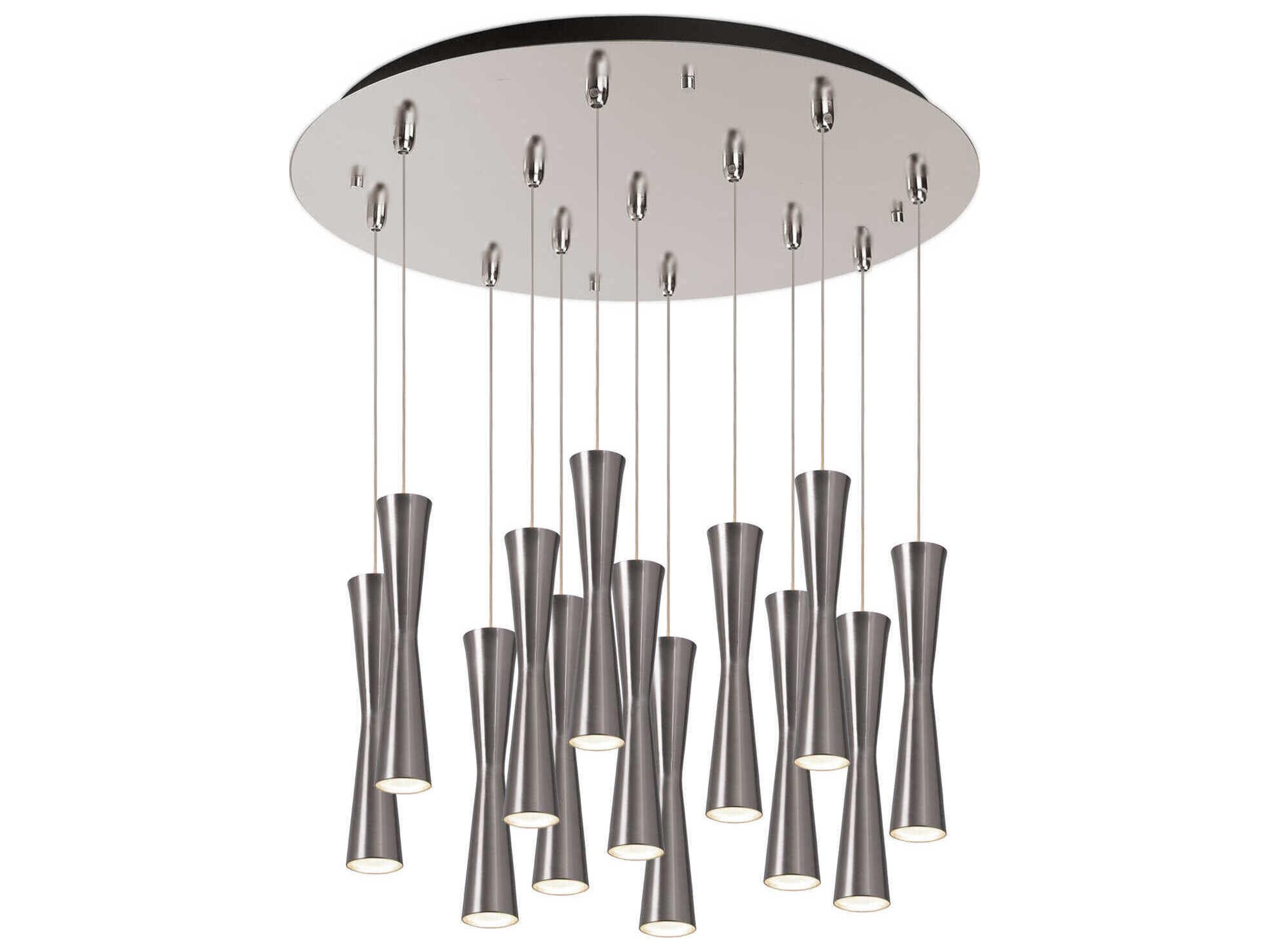 Kuzco Lighting Robson 13-Light Brushed Nickel Cylinder Pendant