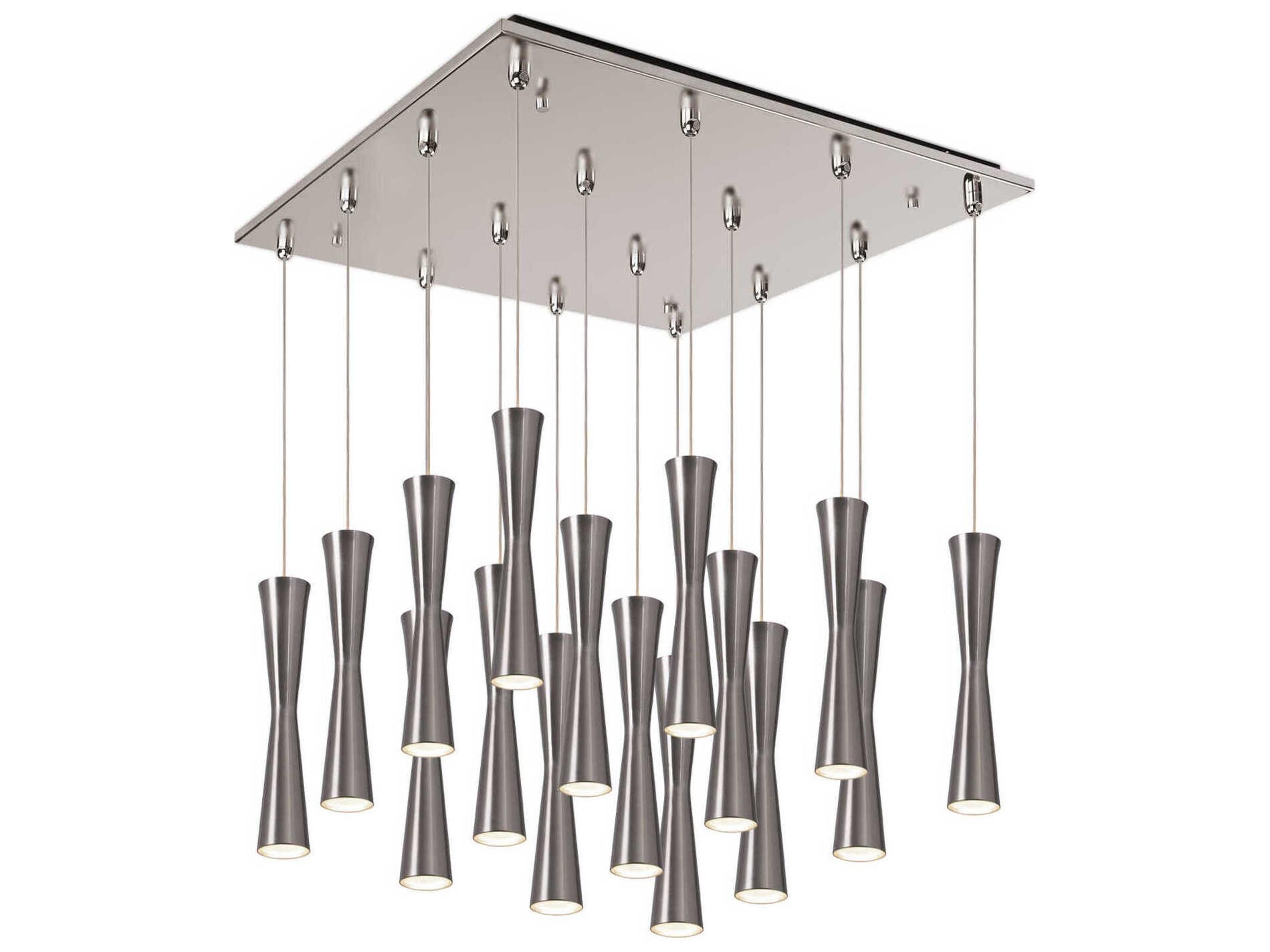 Kuzco Lighting Robson 16-Light Brushed Nickel Cylinder Pendant