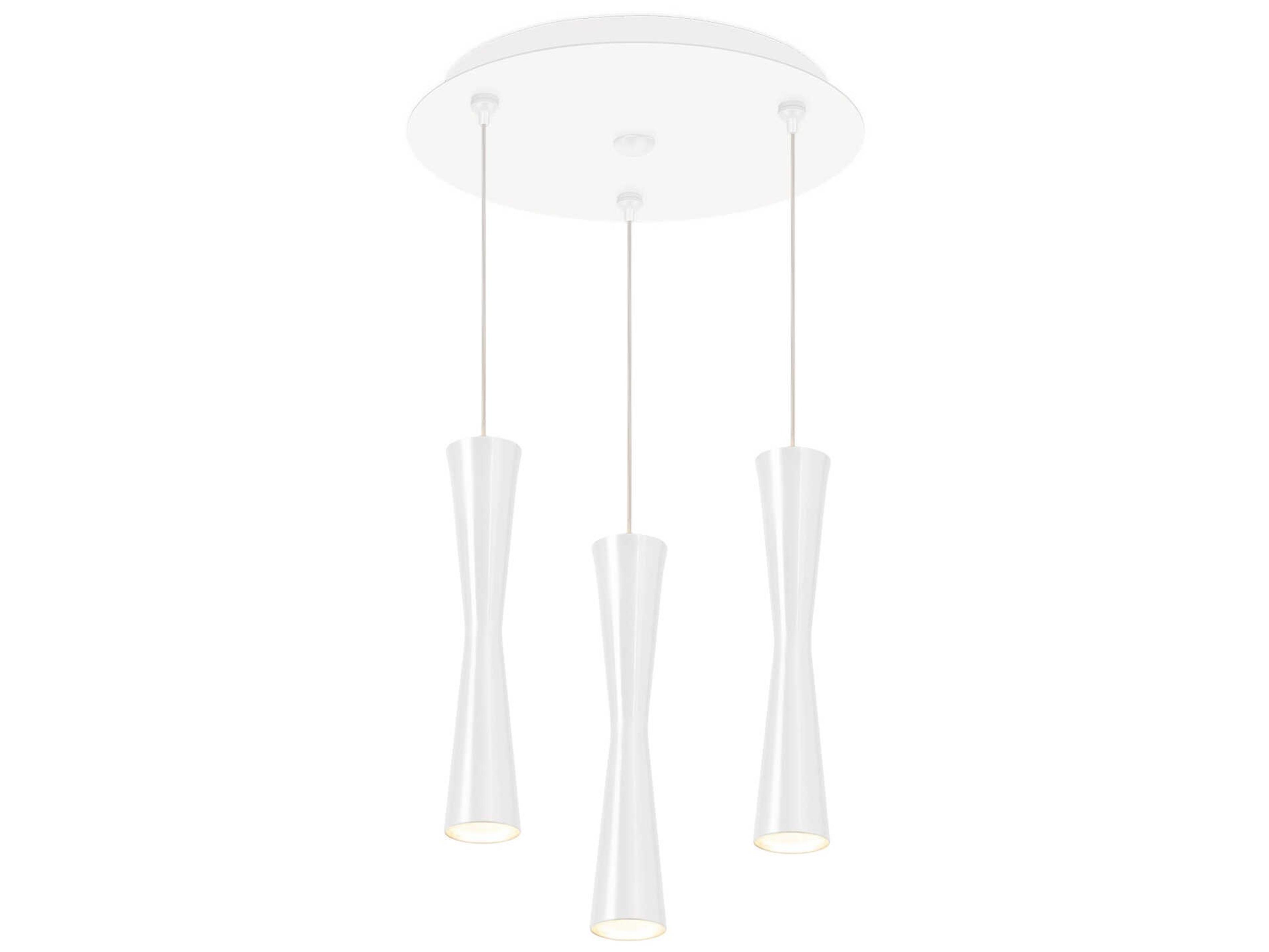 Kuzco Lighting Robson 3-Light White Cylinder Mini Pendant