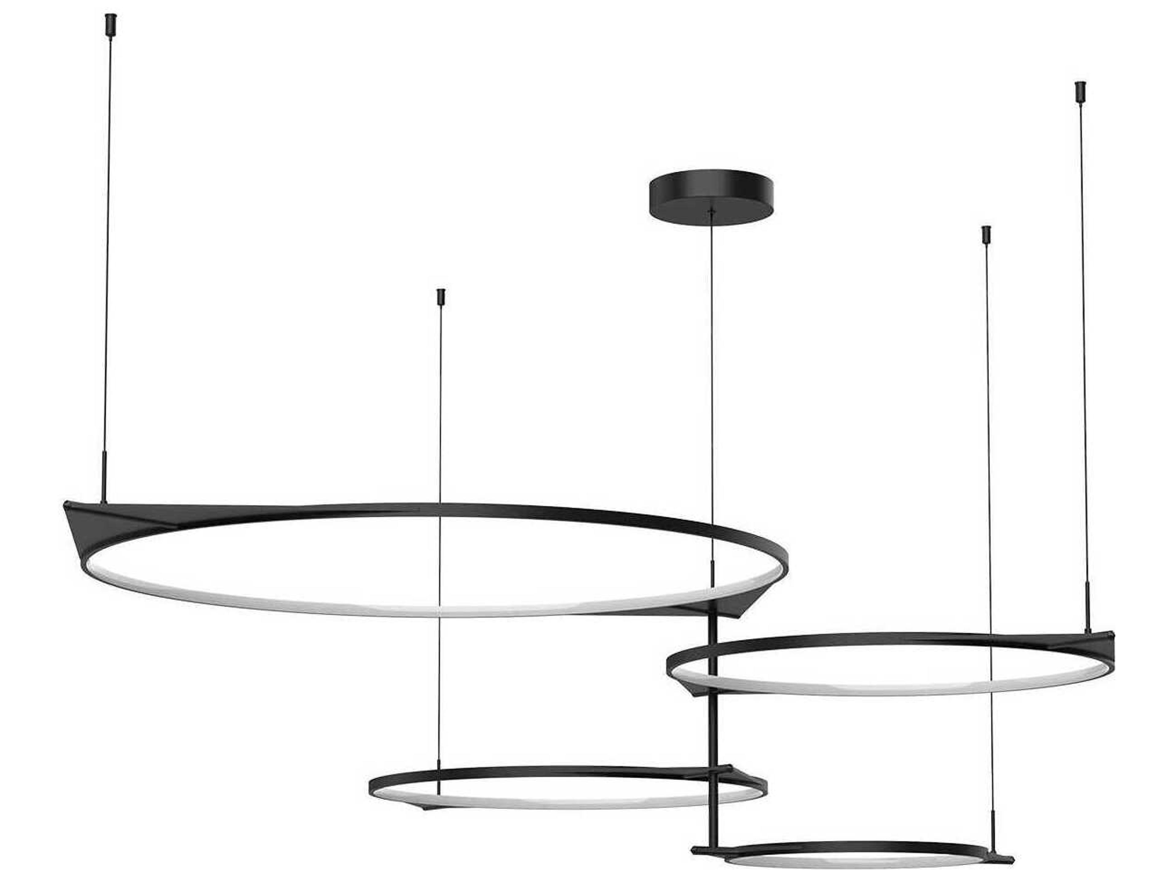 Kuzco Lighting Serif Black Geometric Island Pendant