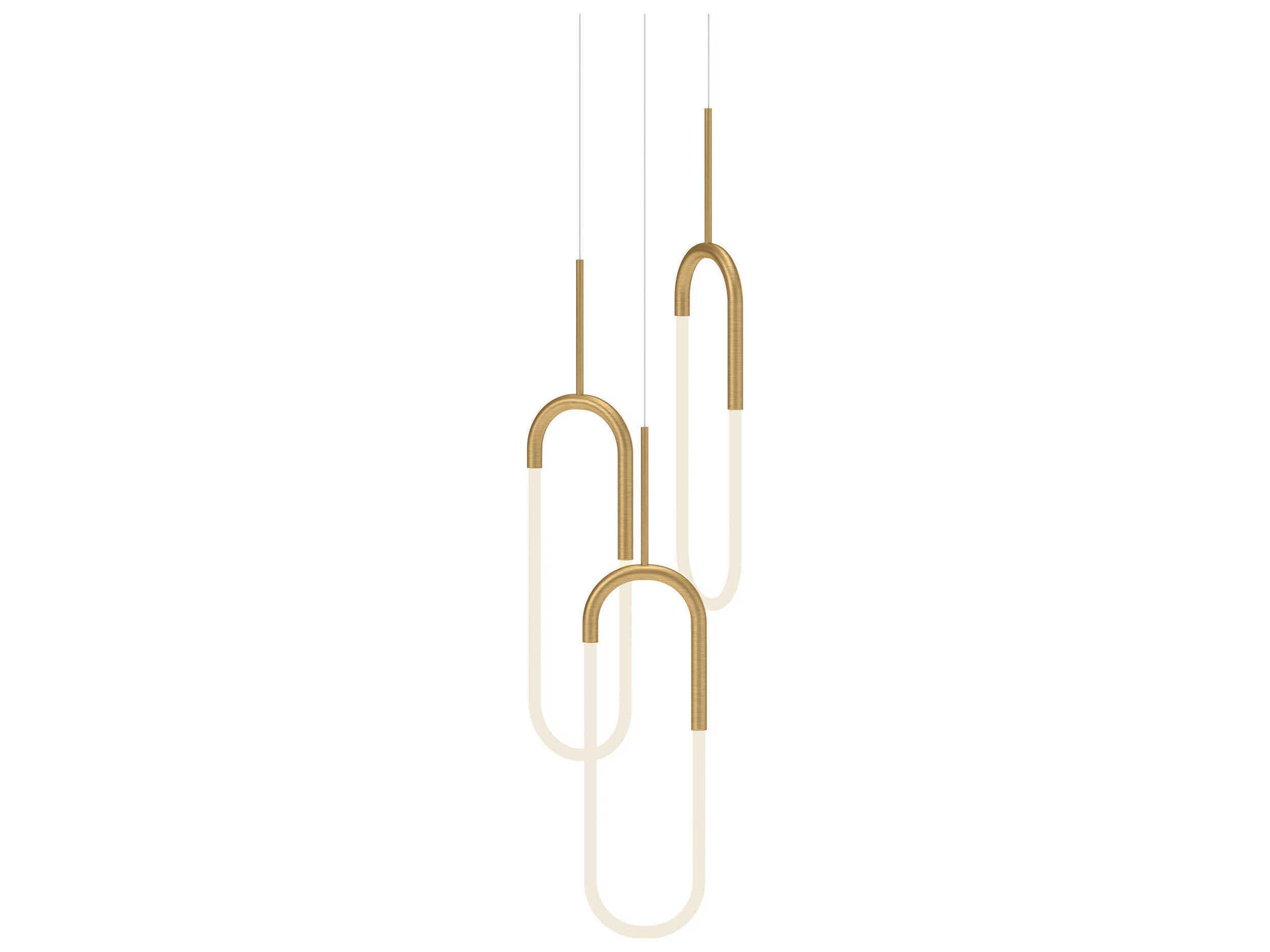 Kuzco Lighting Huron Brushed Gold Cylinder Pendant