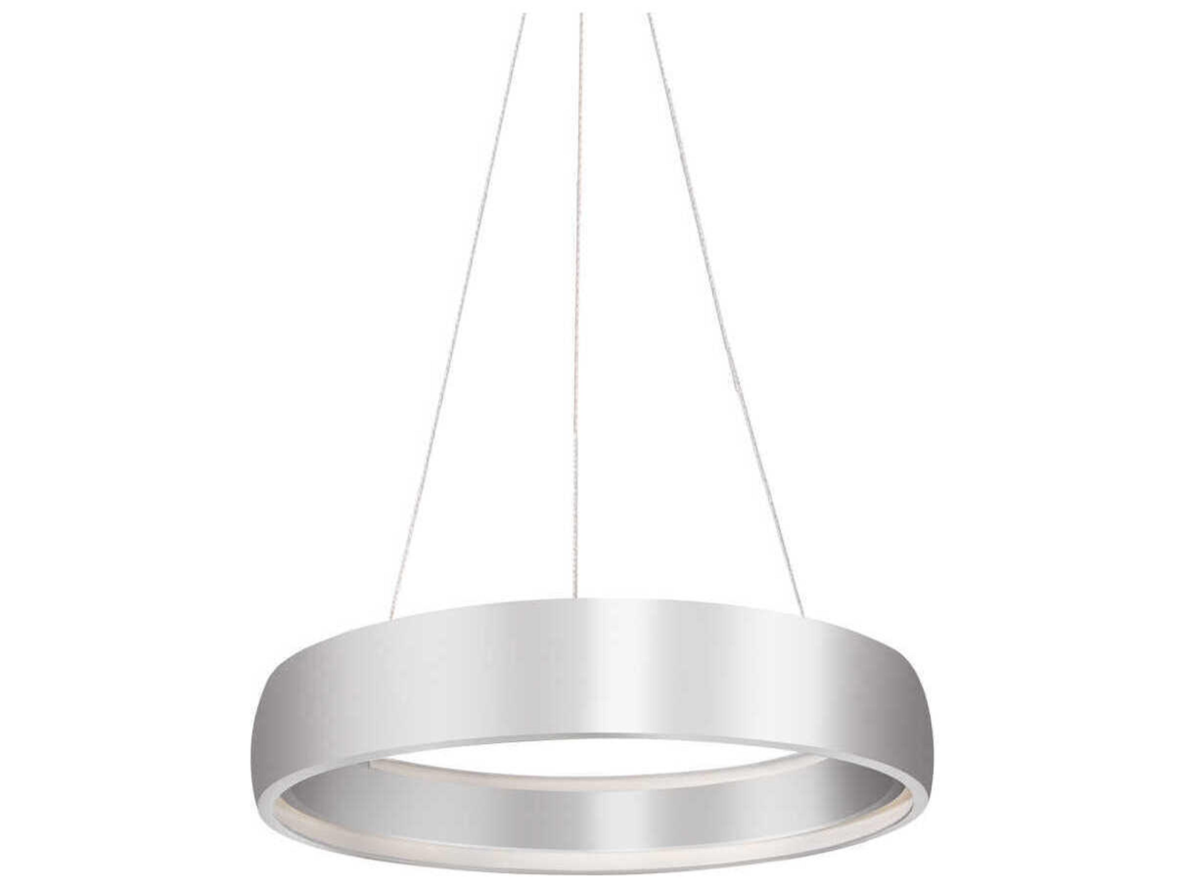 Kuzco Lighting Halo Brushed Silver Round Pendant