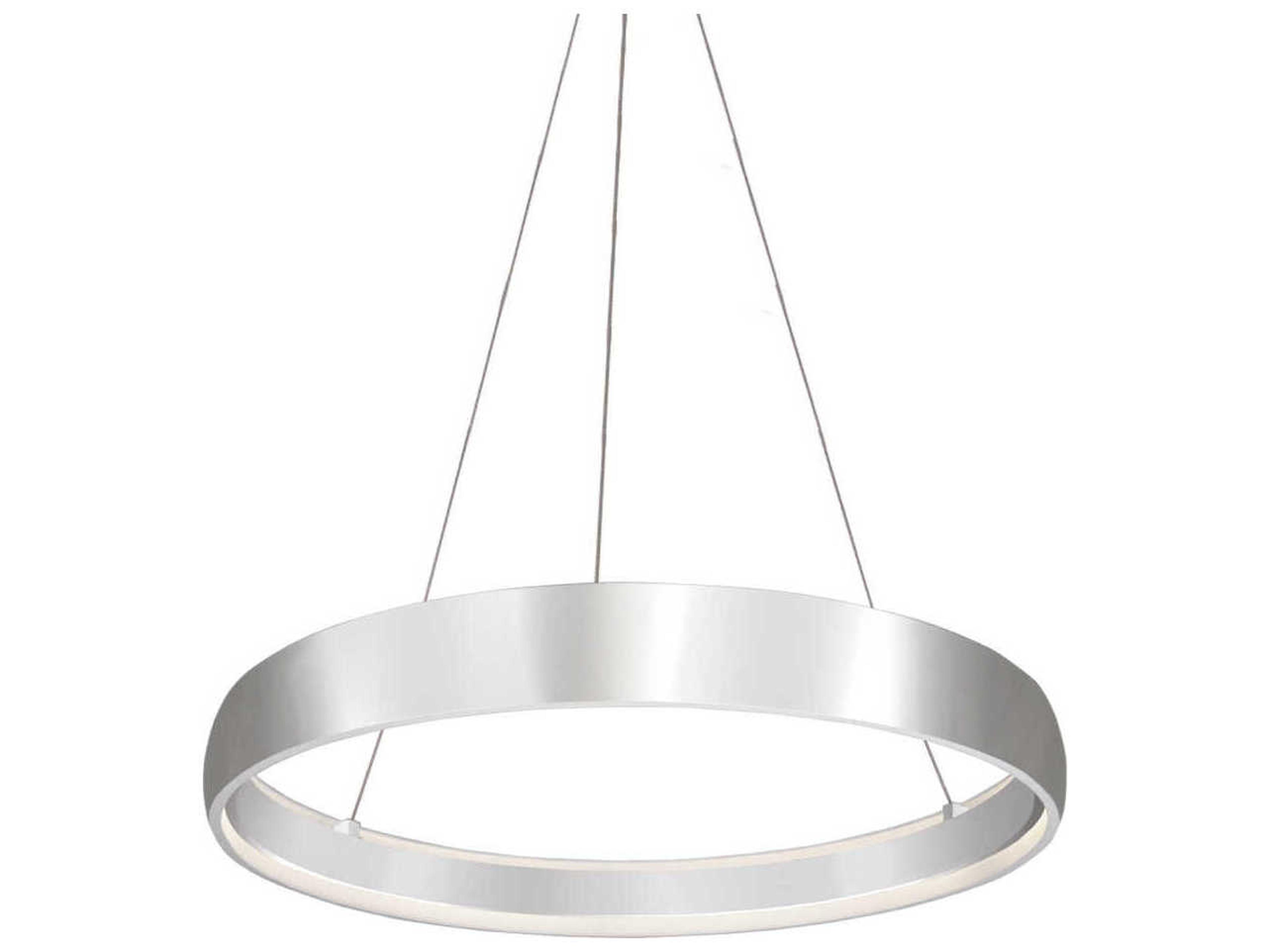 Kuzco Lighting Halo Brushed Silver Round Pendant