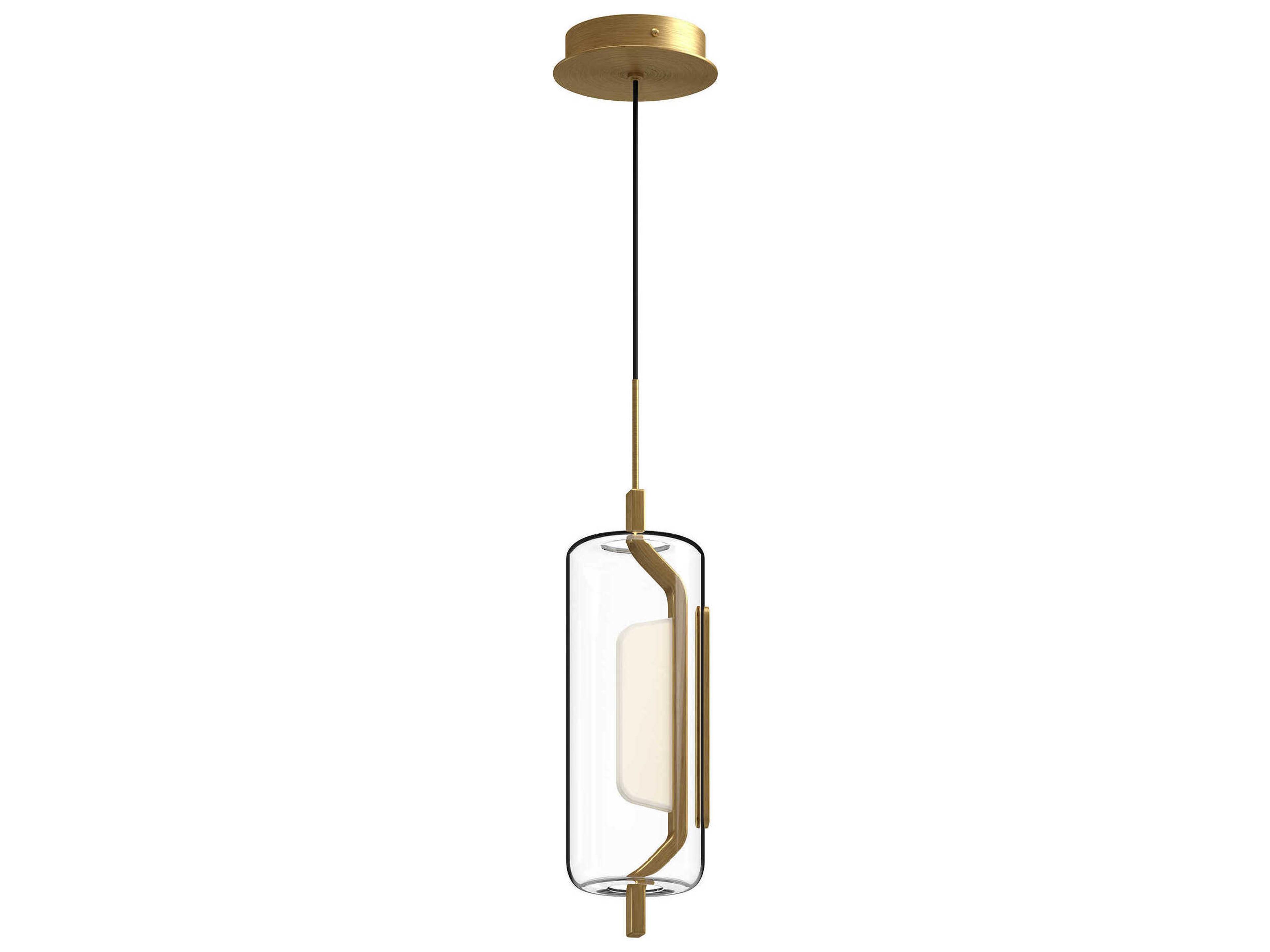 Kuzco Lighting Hilo Brushed Gold Cylinder Mini Pendant