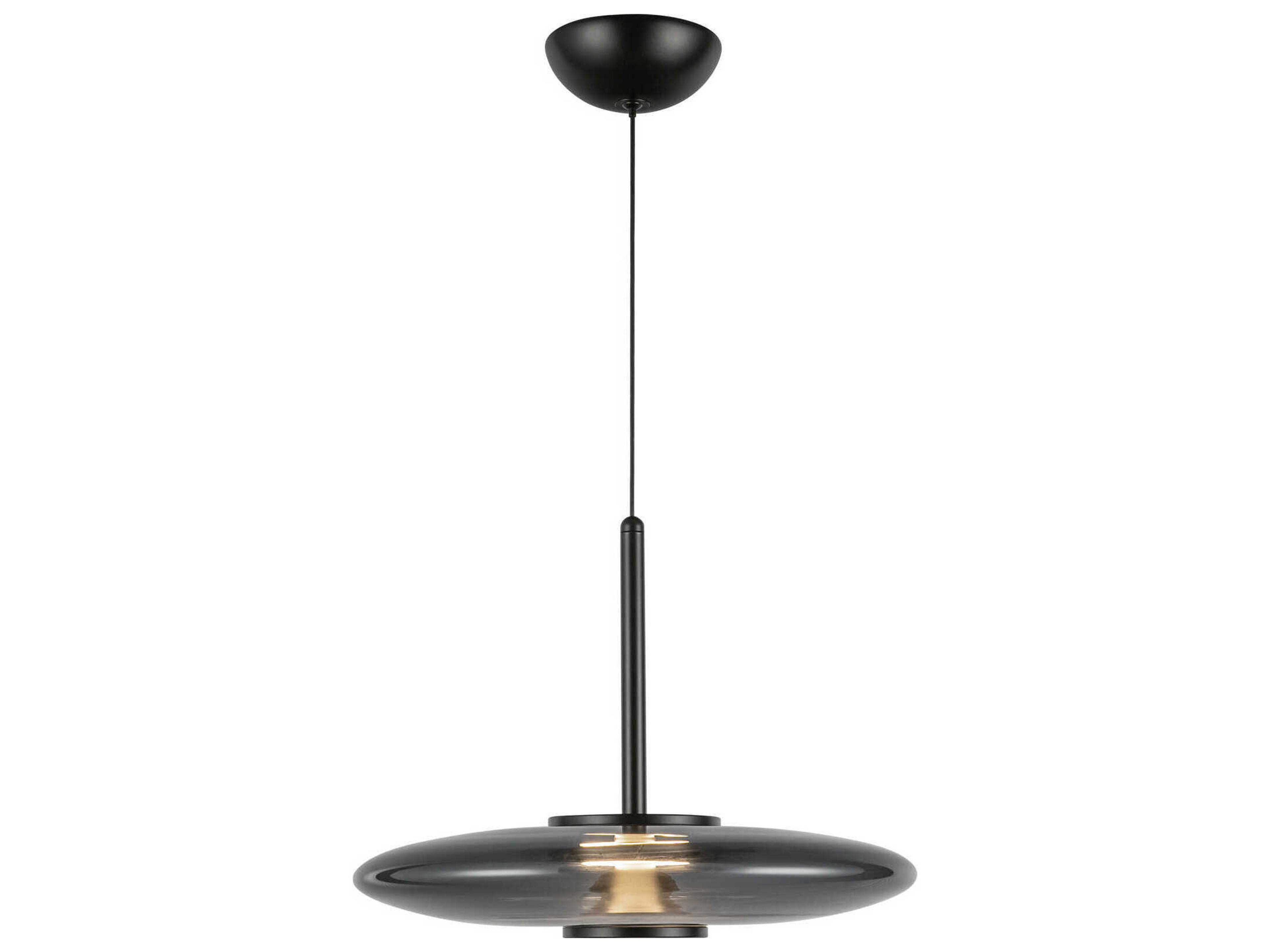 Kuzco Lighting Kyoto Black Smoked Glass Round Pendant