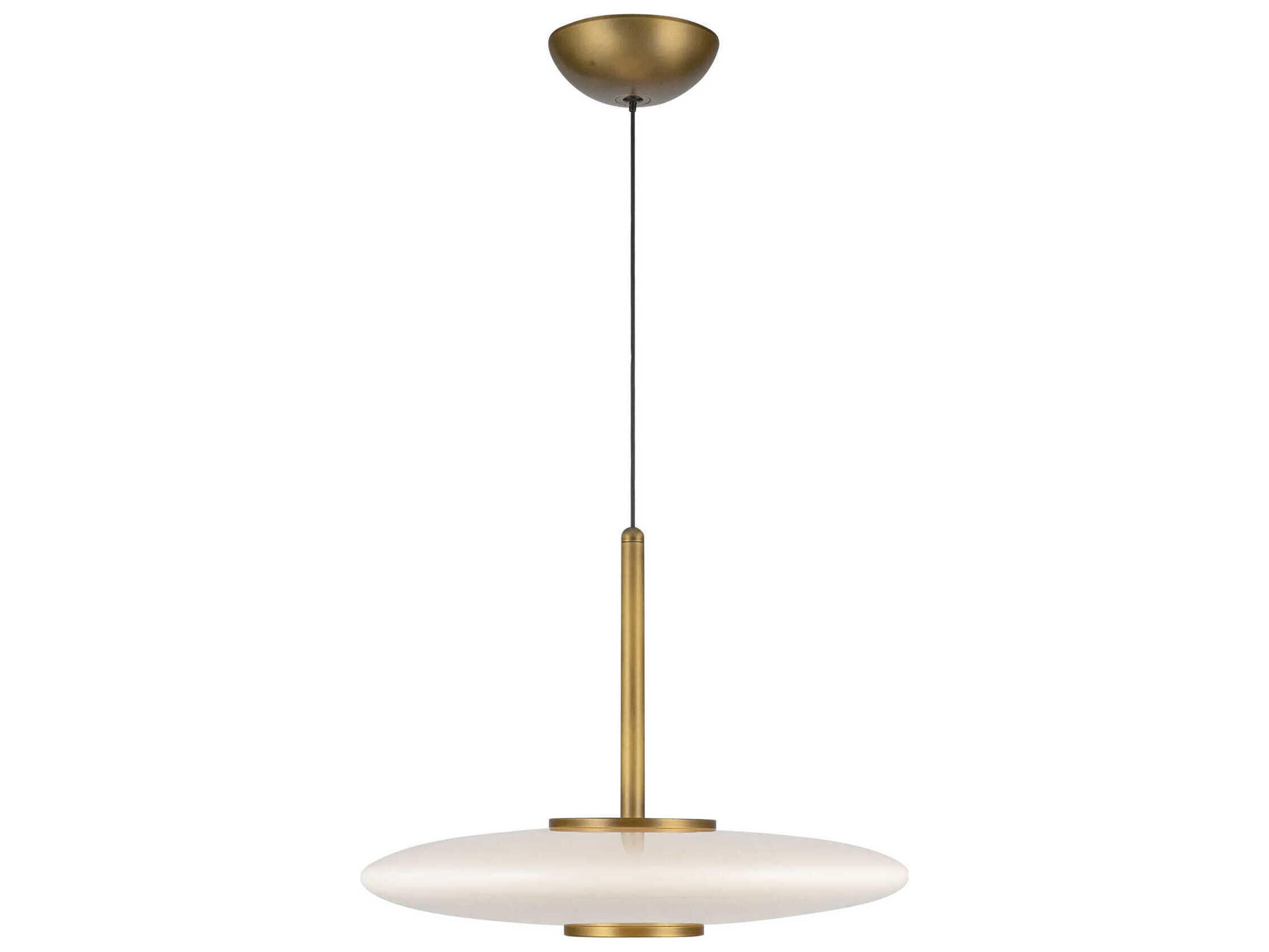 Kuzco Lighting Kyoto Vintage Brass Glossy Opal Glass Globe Pendant