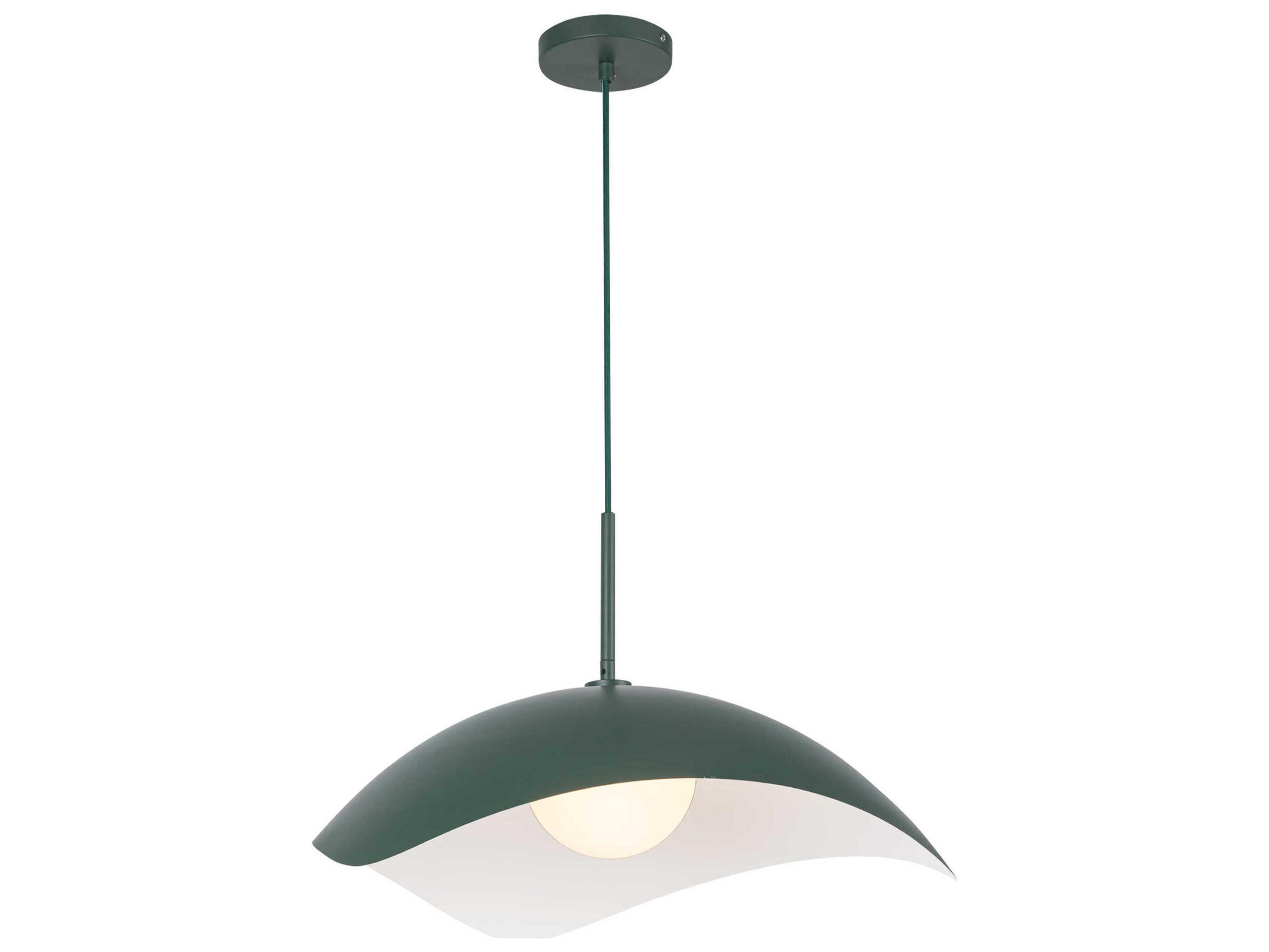 Kuzco Lighting Kirby 1-Light Pine Green Bowl Pendant