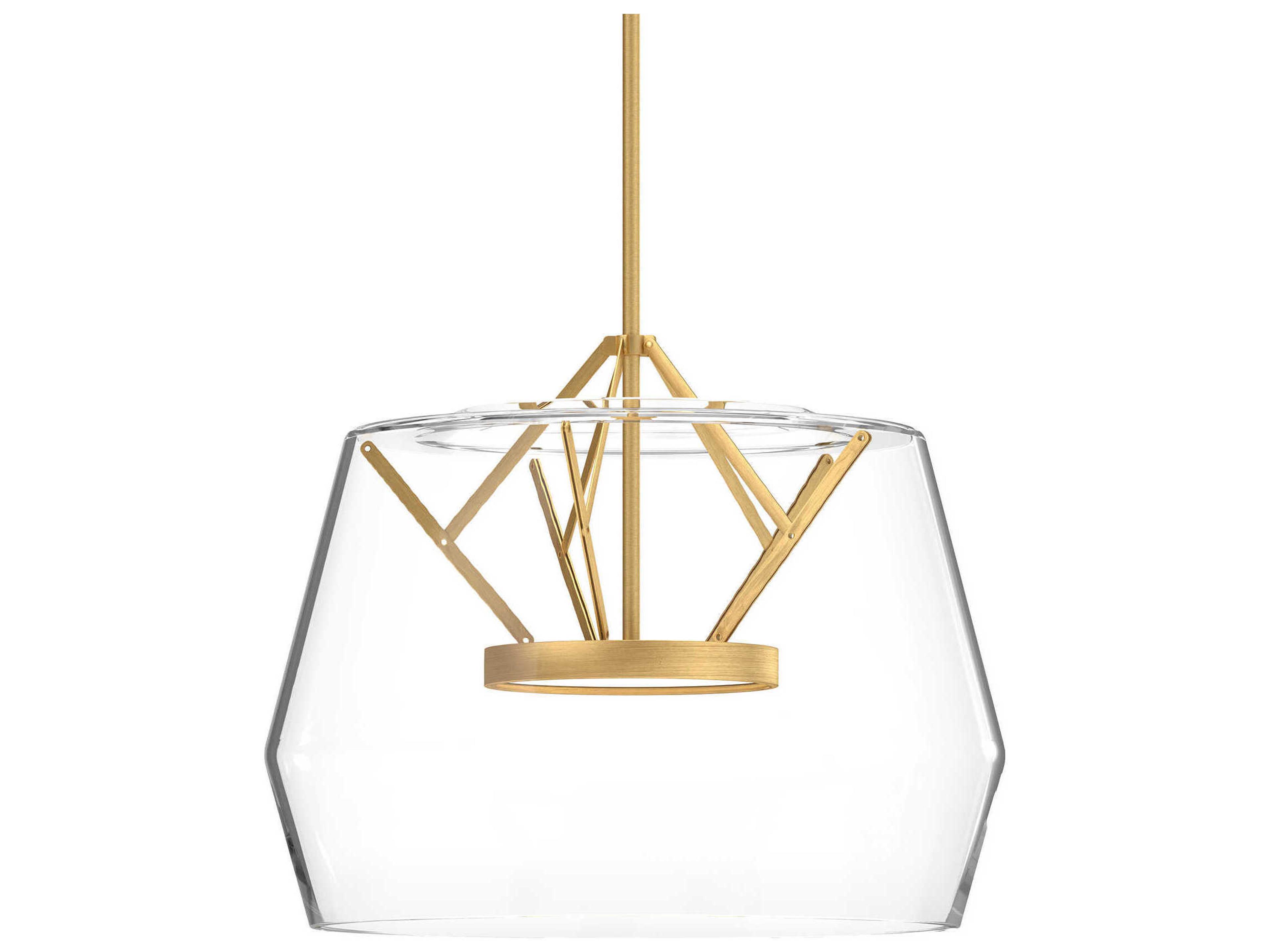 Kuzco Lighting Deco Brushed Gold Geometric Pendant