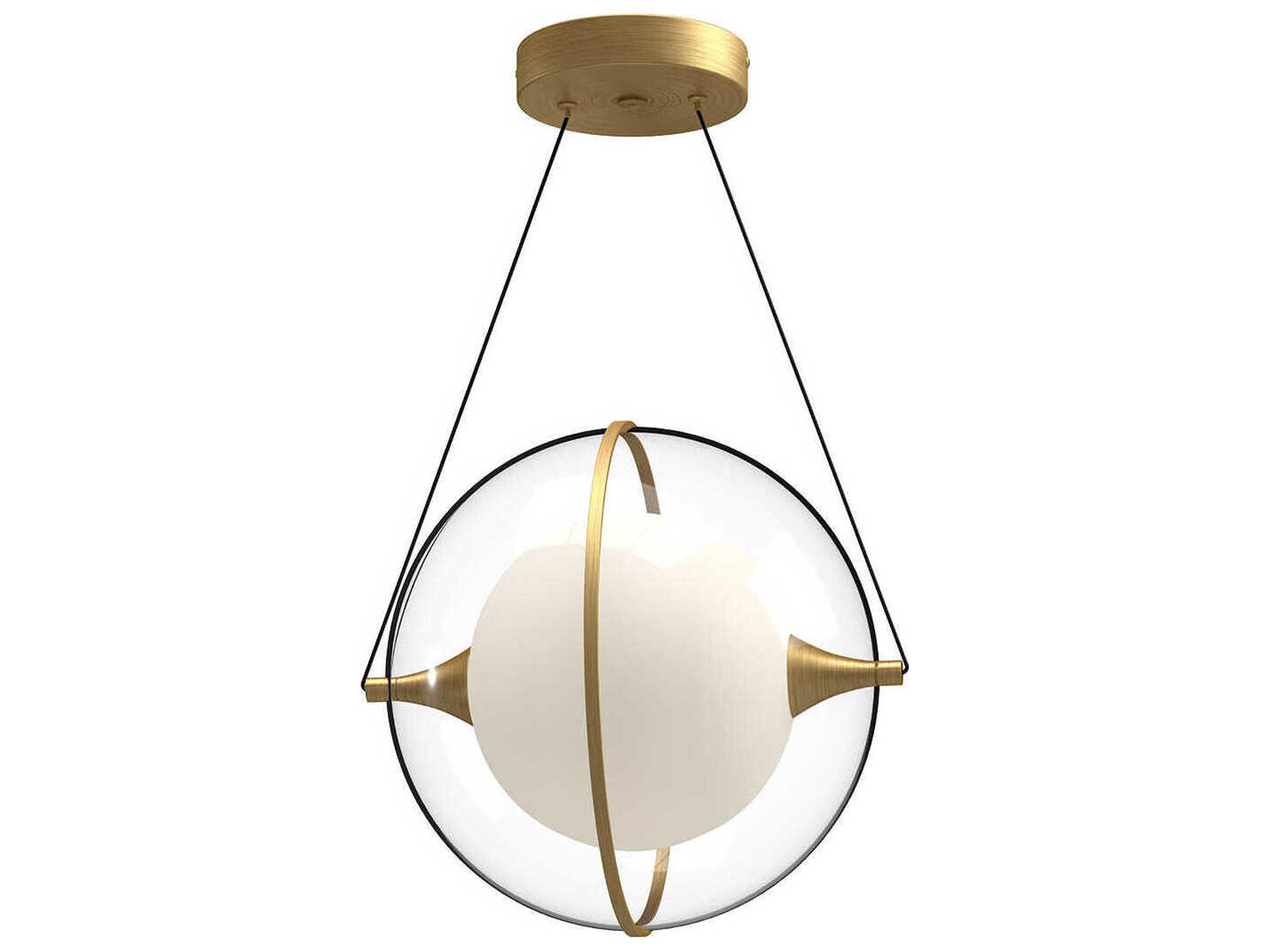 Kuzco Lighting Aries Brushed Gold Chrome Geometric Globe Pendant