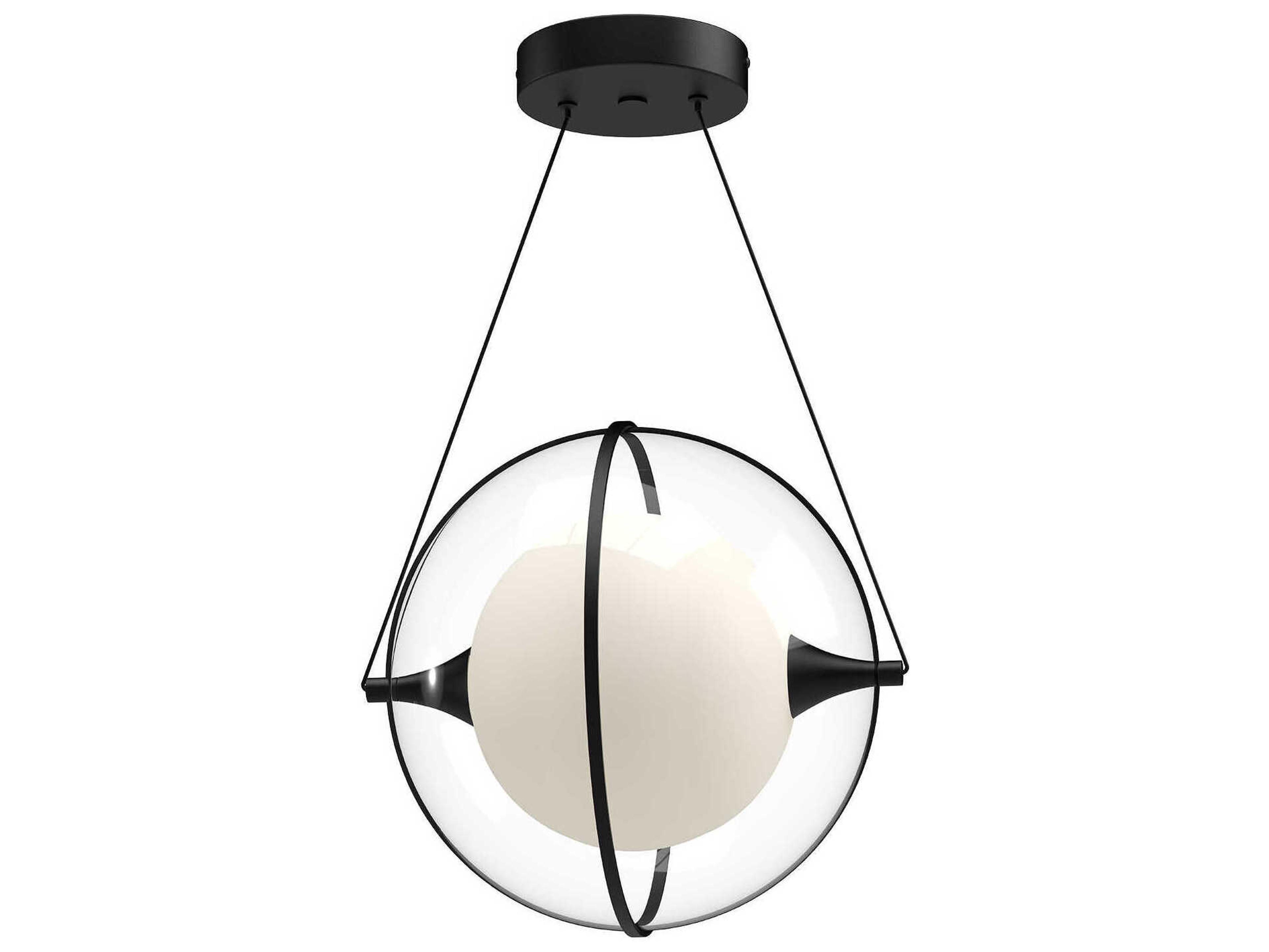 Kuzco Lighting Aries Black Geometric Globe Pendant