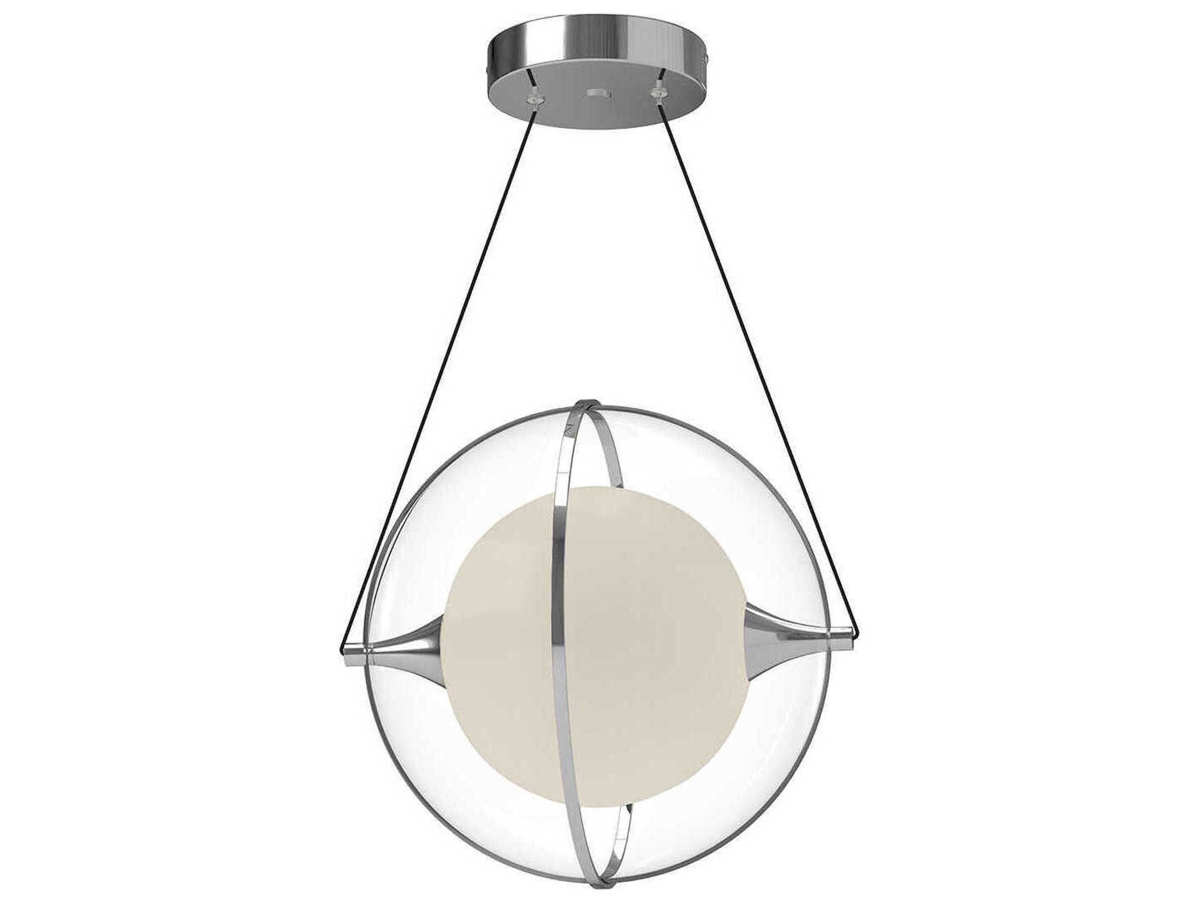 Kuzco Lighting Aries Chrome Geometric Globe Pendant