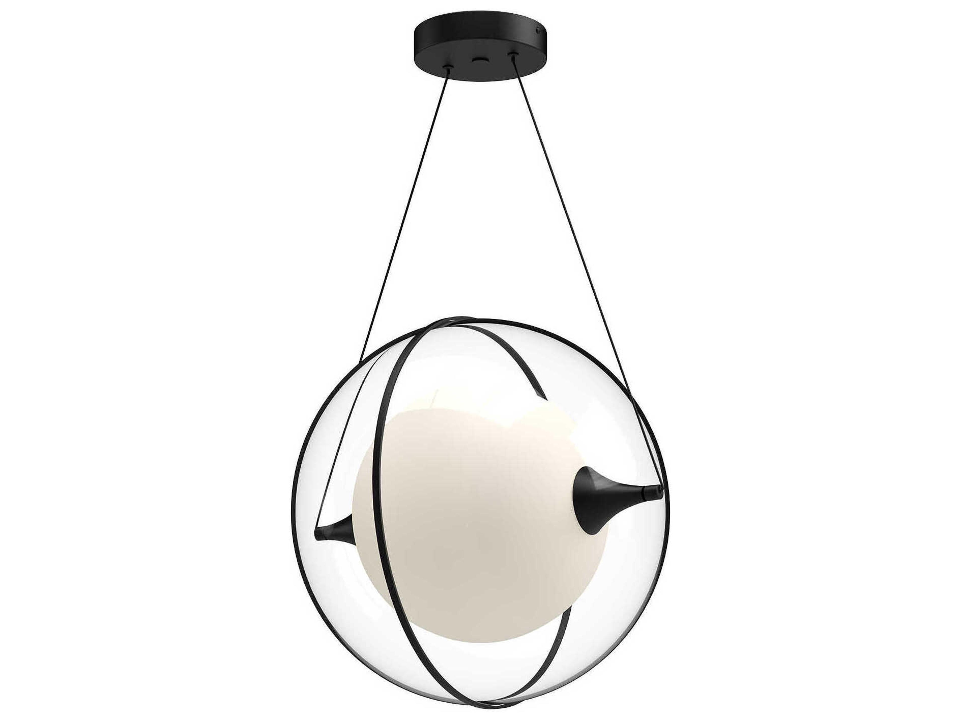 Kuzco Lighting Aries Black Geometric Globe Pendant