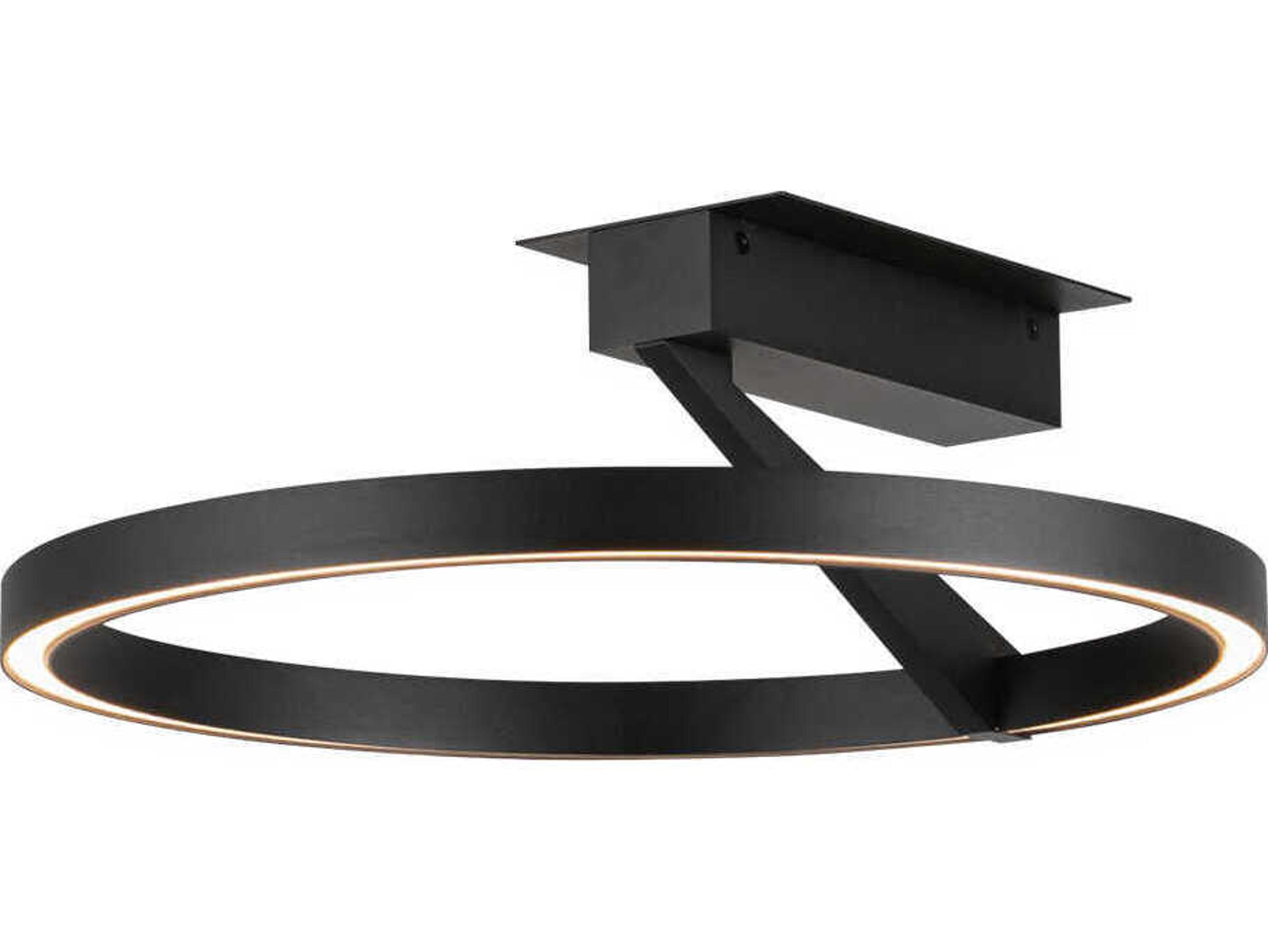 Kuzco Lighting Roda Black Round Semi Flush Mount