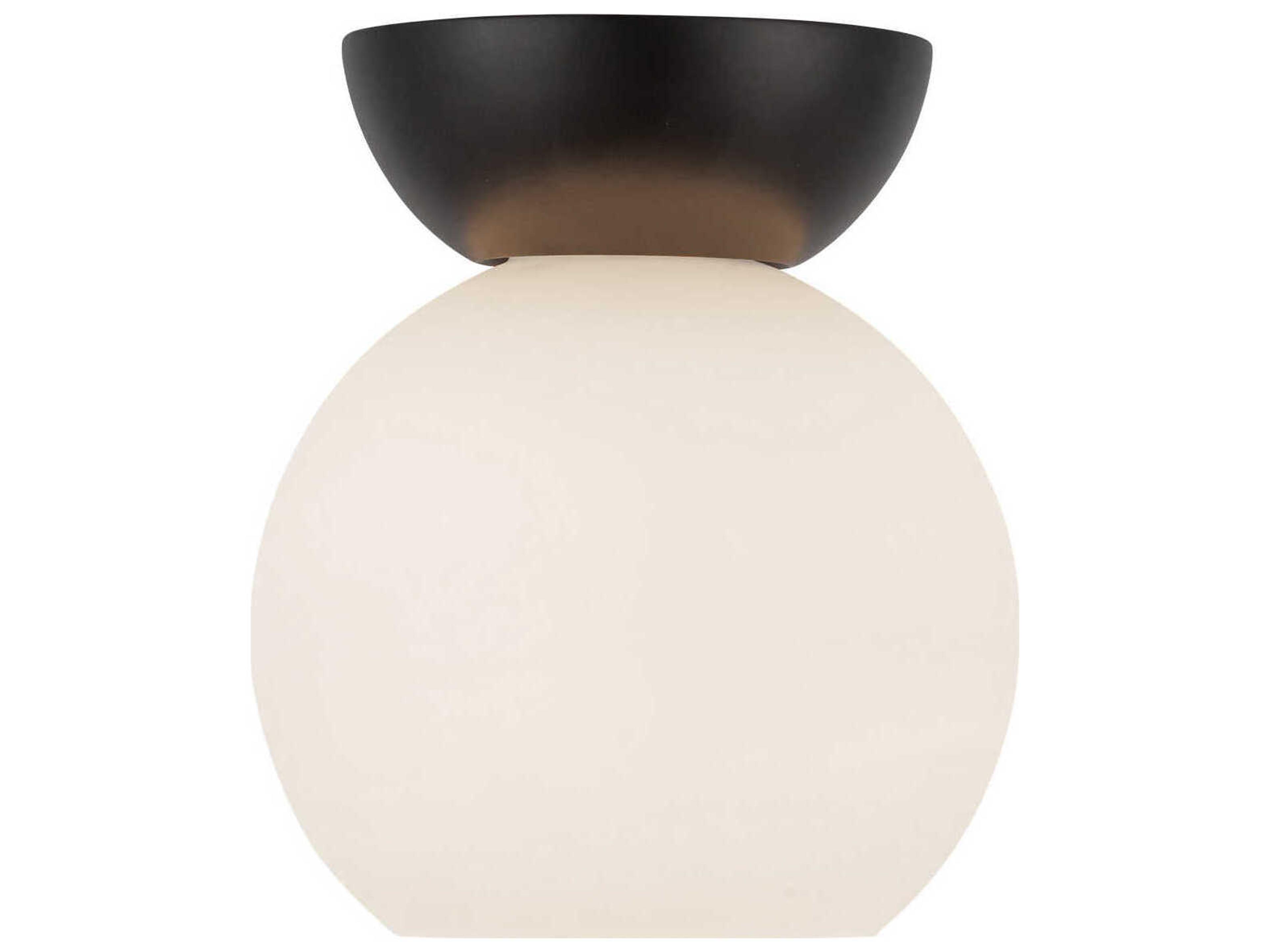 Kuzco Lighting Arcadia 1-Light Black Globe Semi Flush Mount