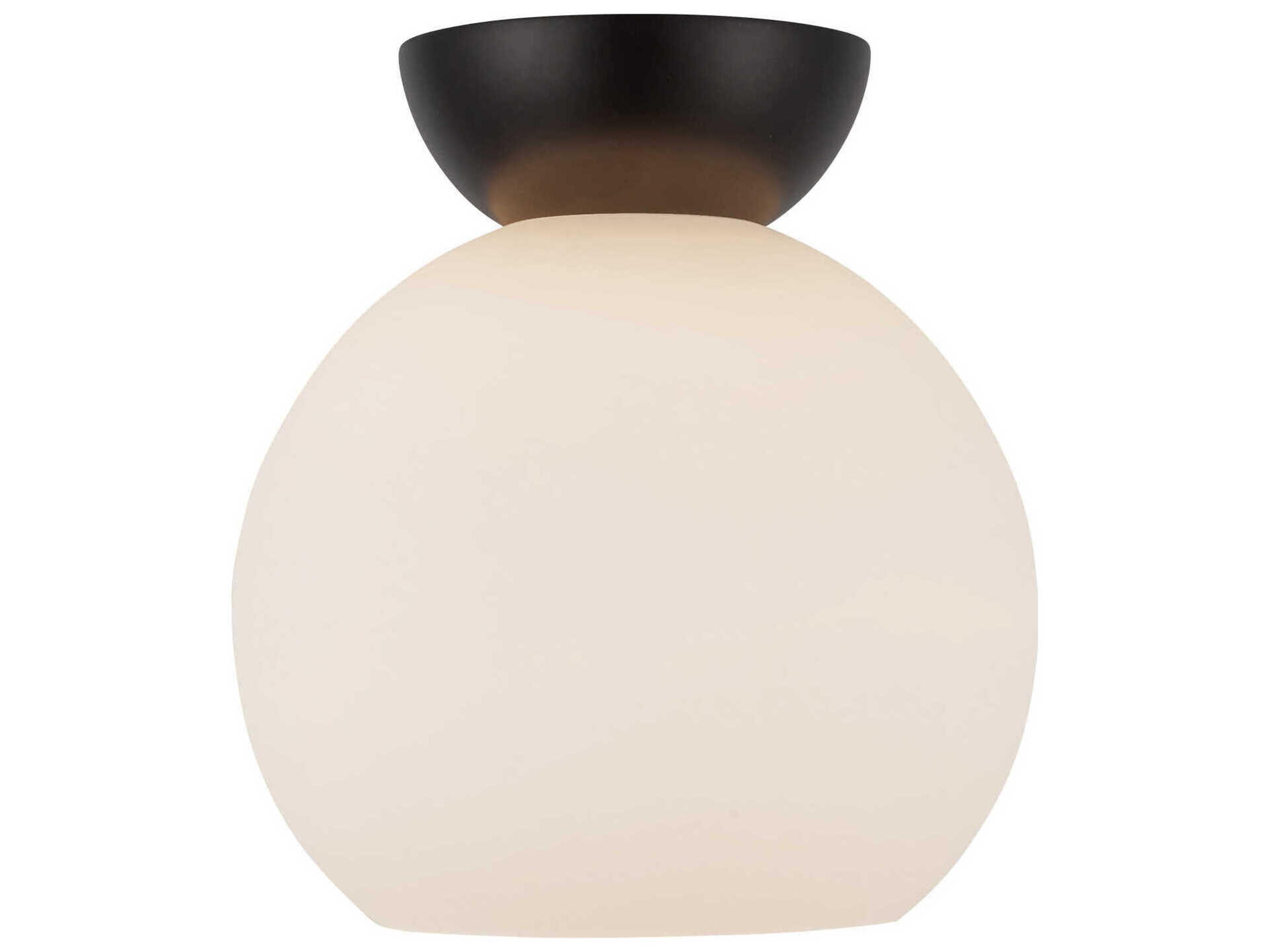 Kuzco Lighting Arcadia 1-Light Black Globe Semi Flush Mount