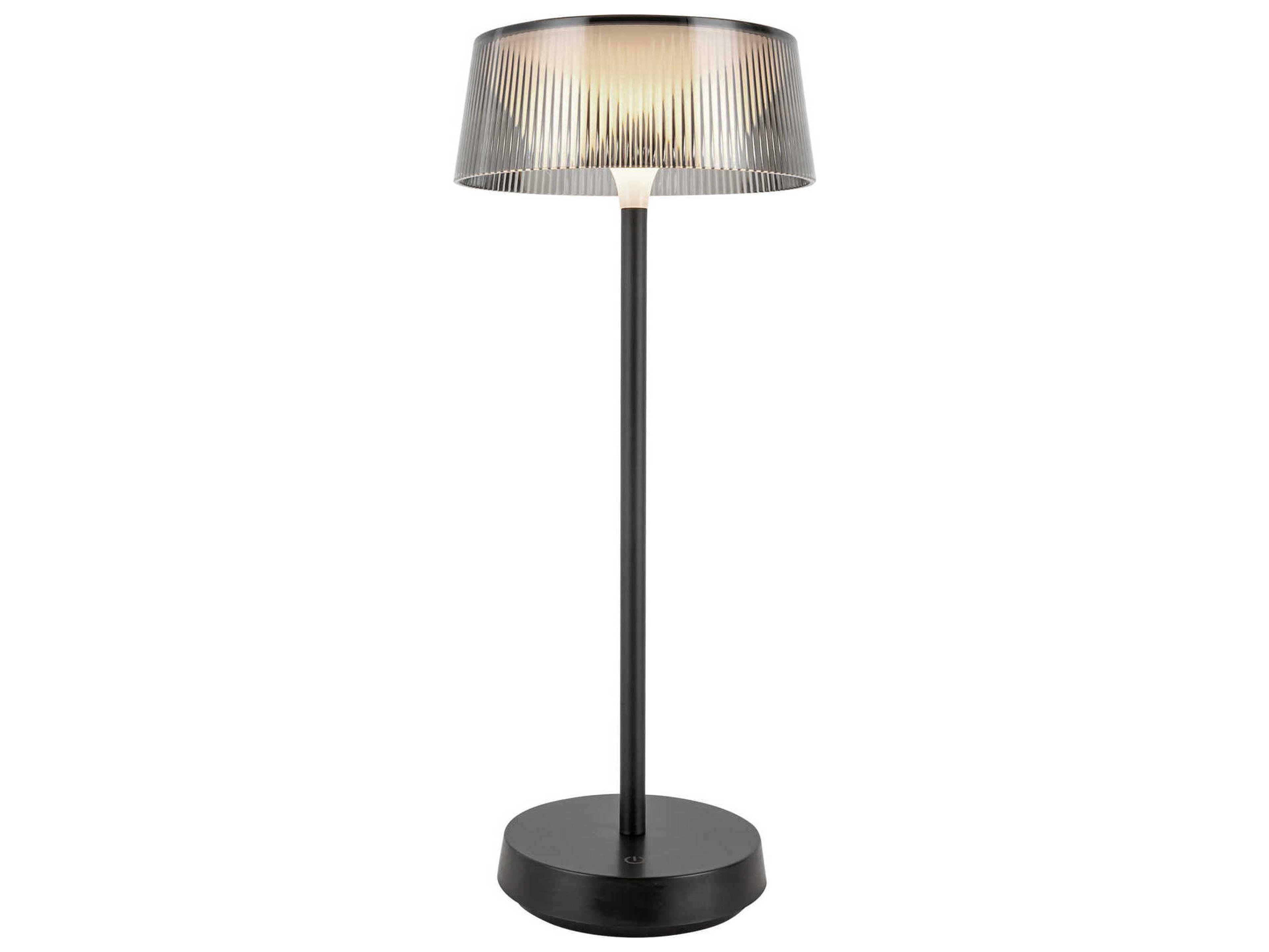 Kuzco Lighting Tindra Black Clear Ribbed Acrylic Table Lamp