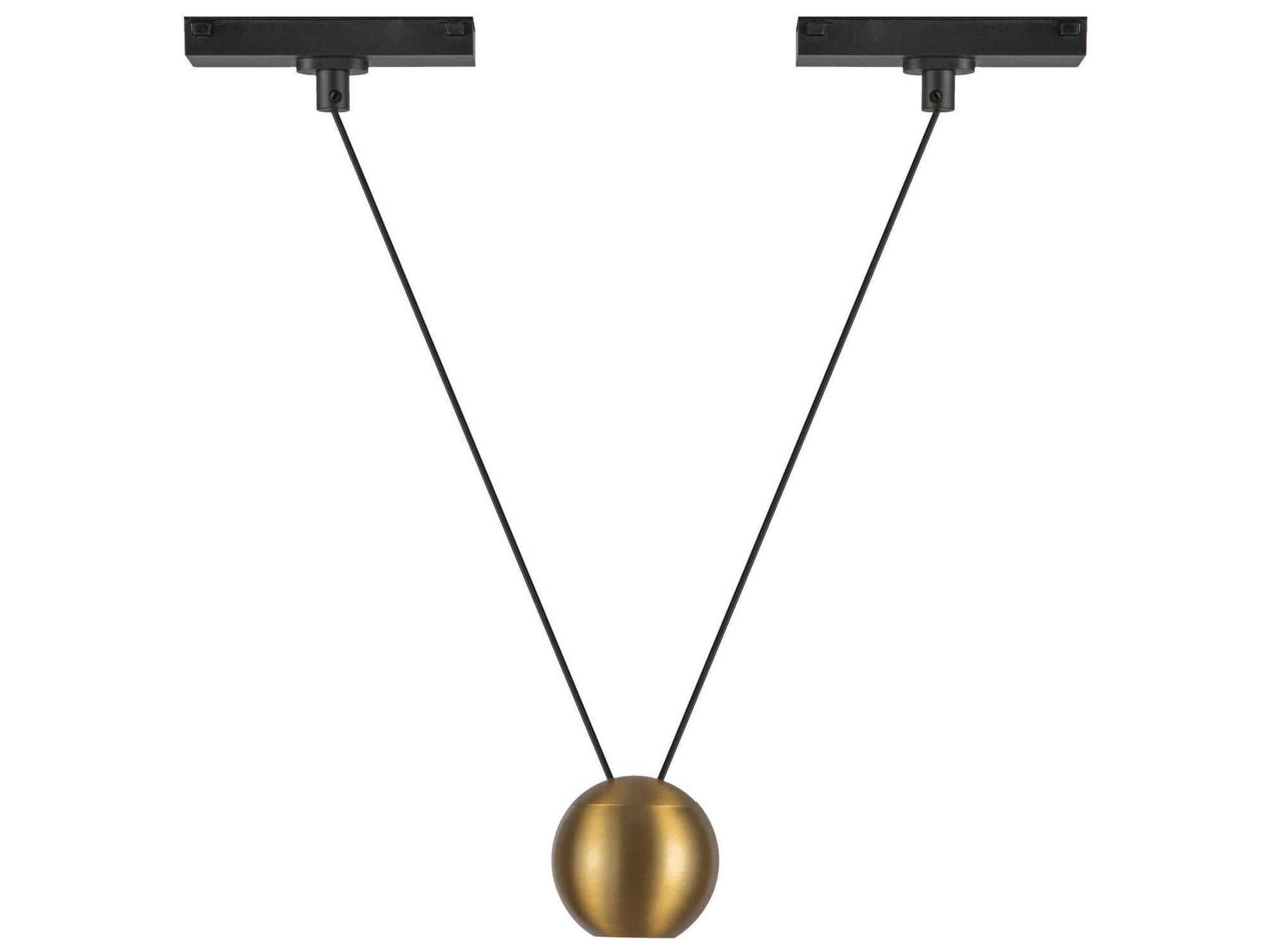 Kuzco Lighting Faria Double Brushed Gold Globe Trilo Track Pendant