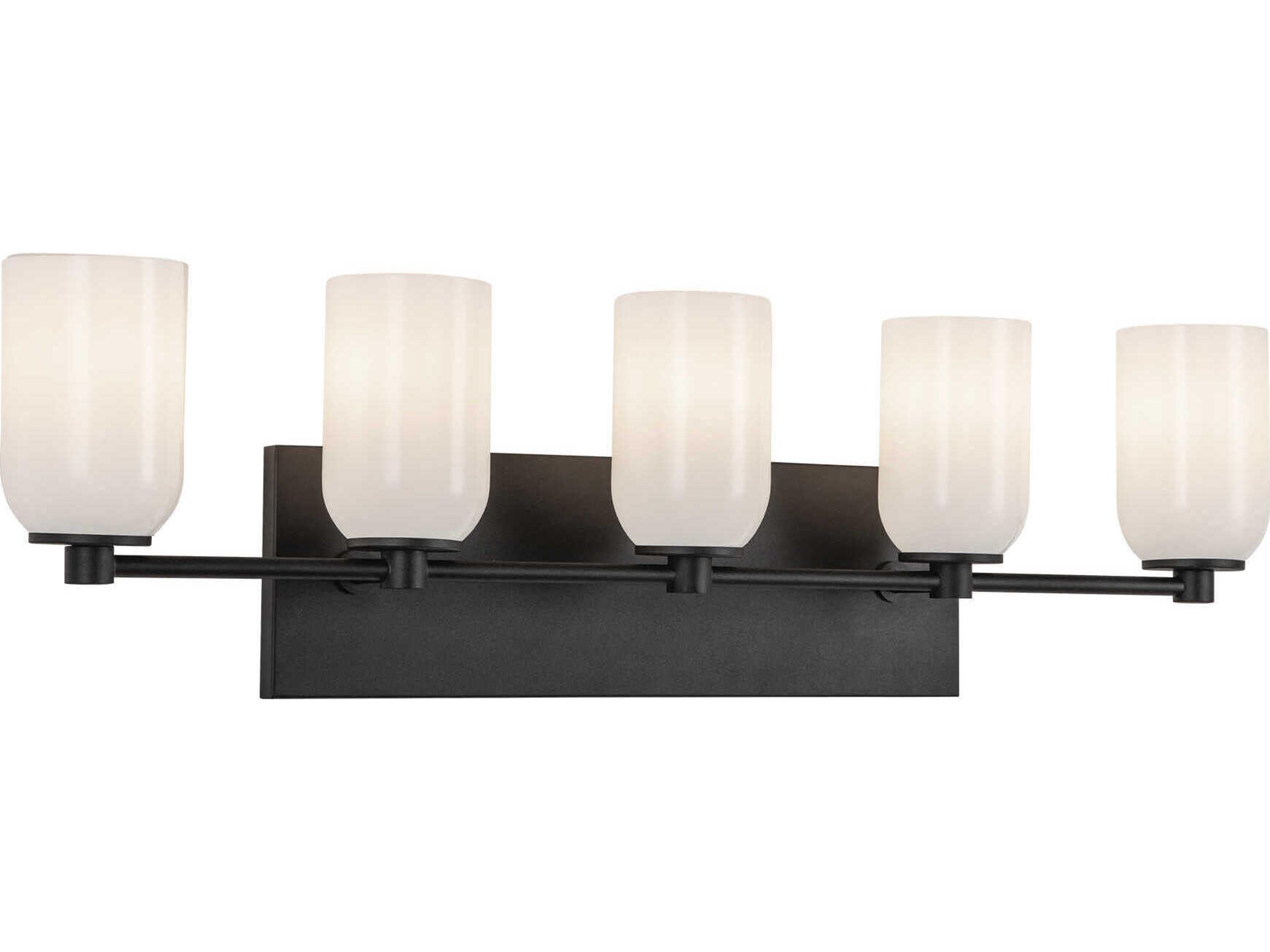 Kuzco Lighting Nola 5-Light Black Glossy Opal Glass Vanity Light