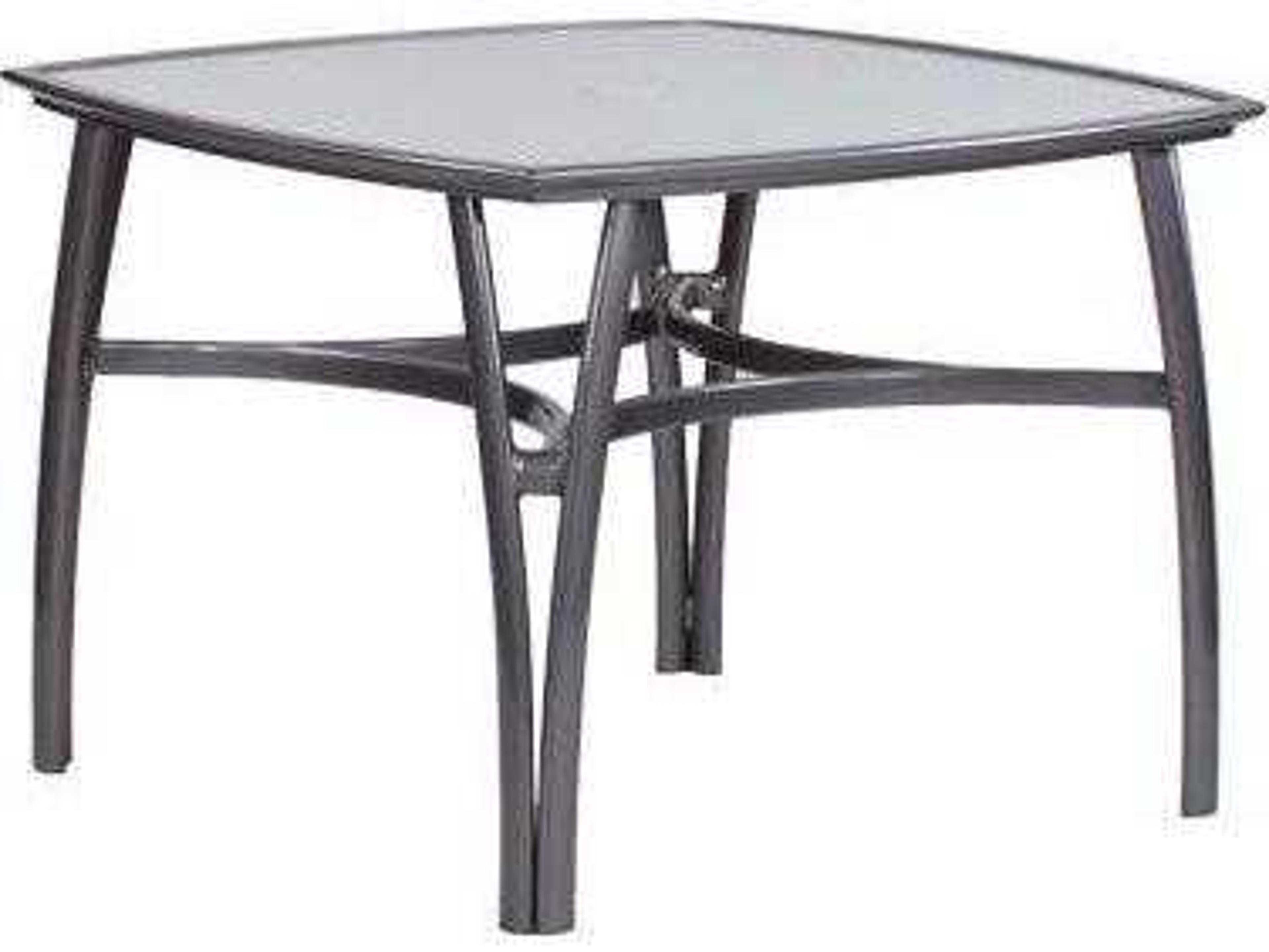 Koverton Modone Tables Aluminum Square Outdoor Dining Table with Umbrella Hole