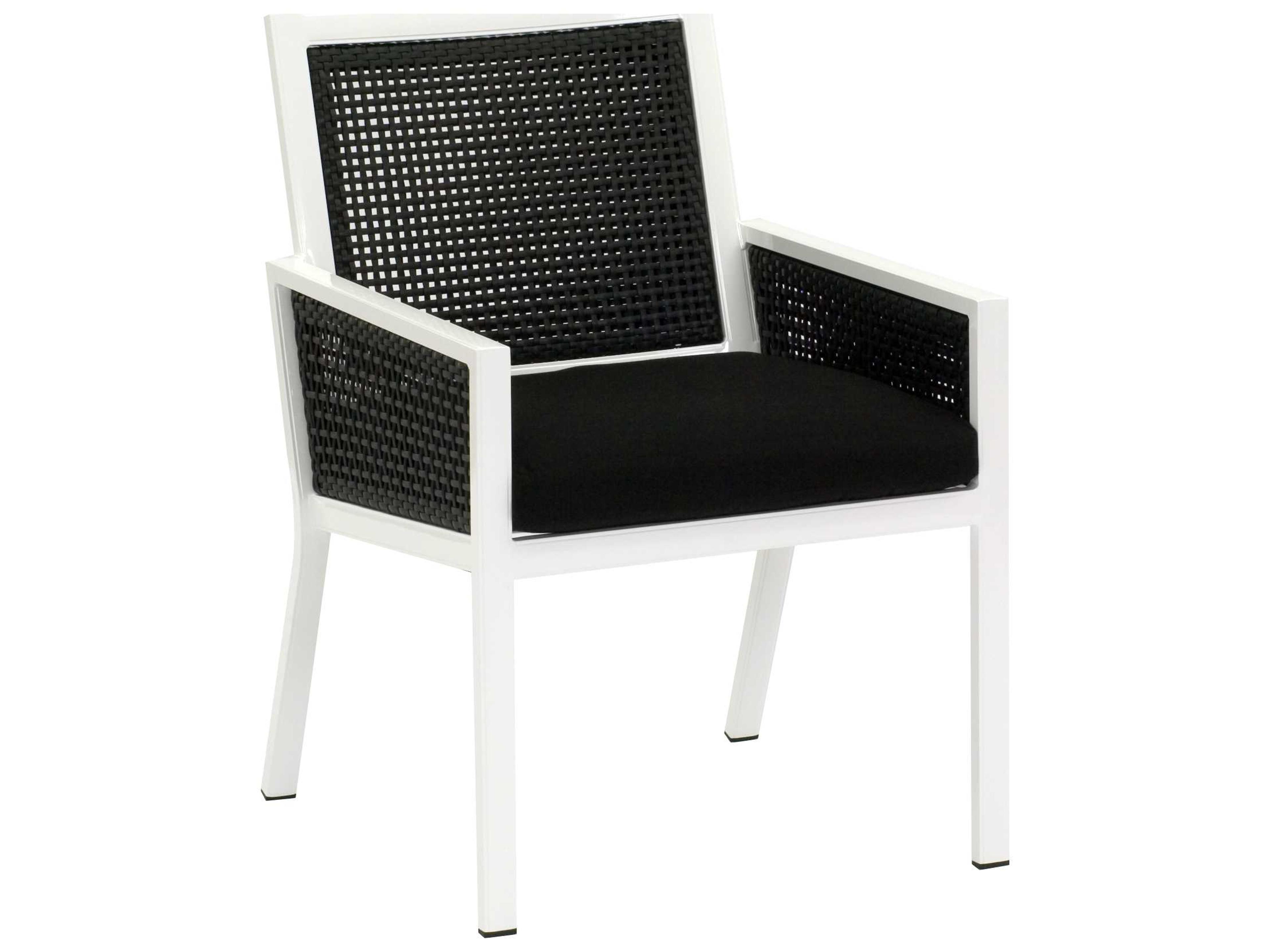 Koverton Parkview Woven Wicker Arm Outdoor Patio Dining Chair