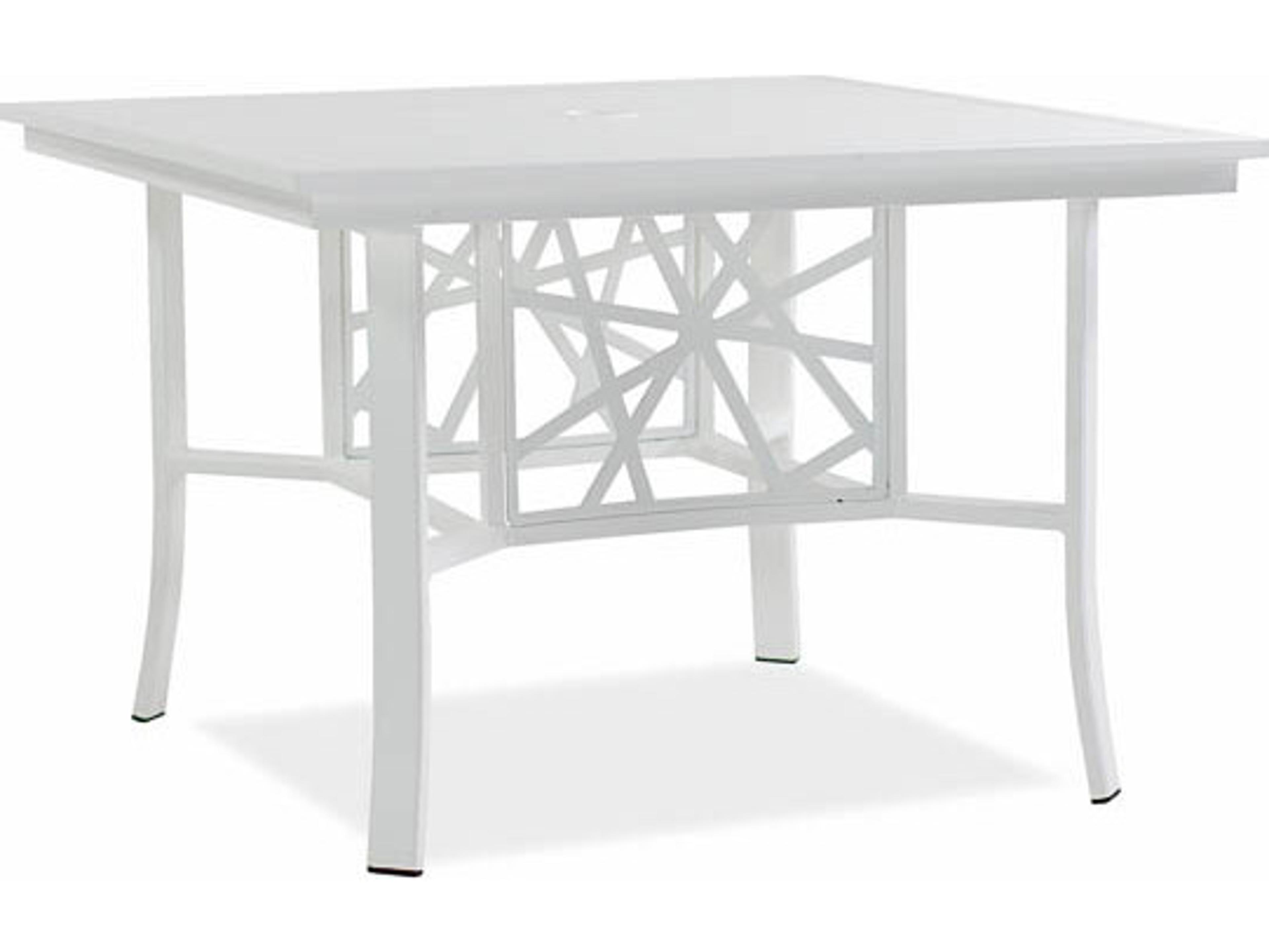 Koverton Parkview Knest Cast Aluminum Square Outdoor Patio Dining Table with Hole