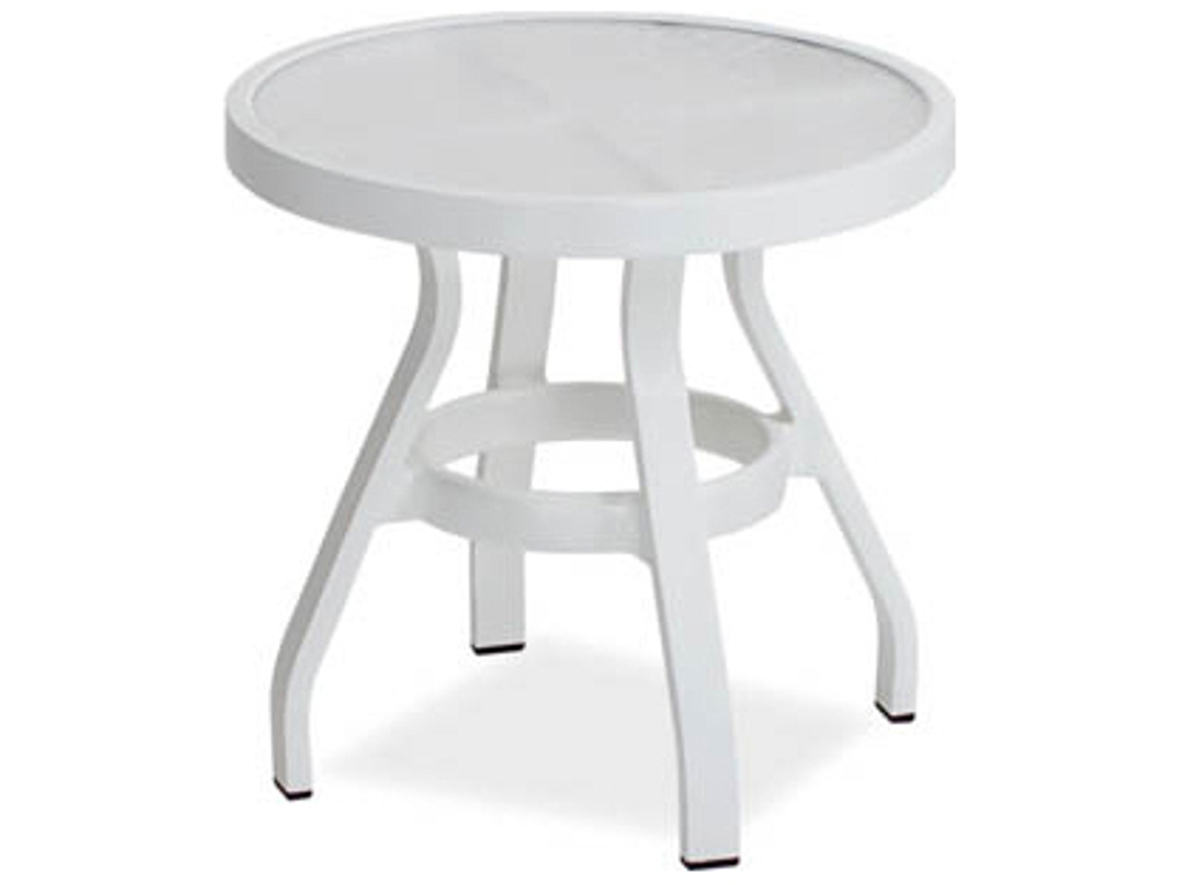Endure Aluminum Round Acrylic Top Outdoor Side Table