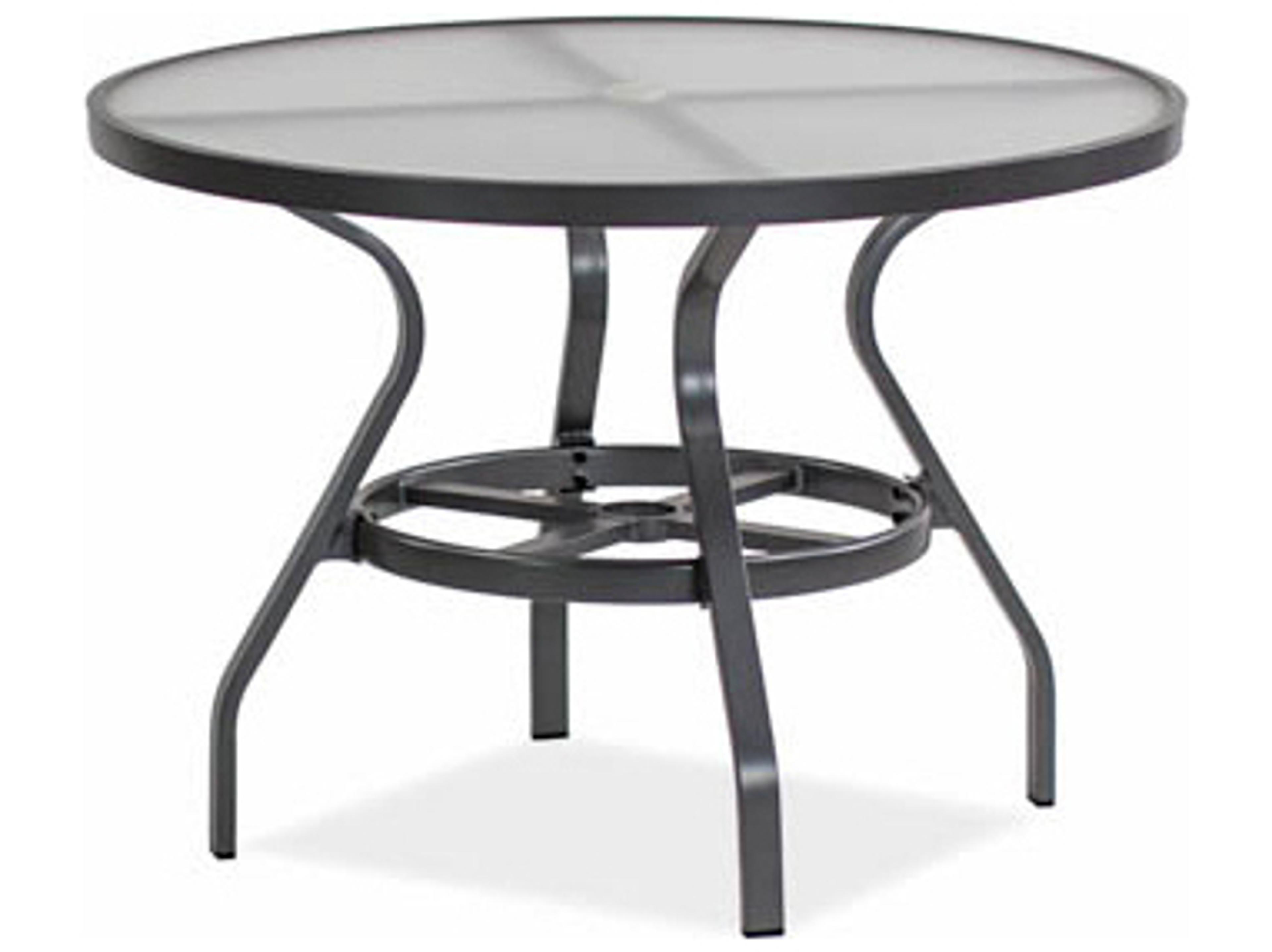 Endure Aluminum Round Outdoor Patio Dining Table with Umbrella Hole