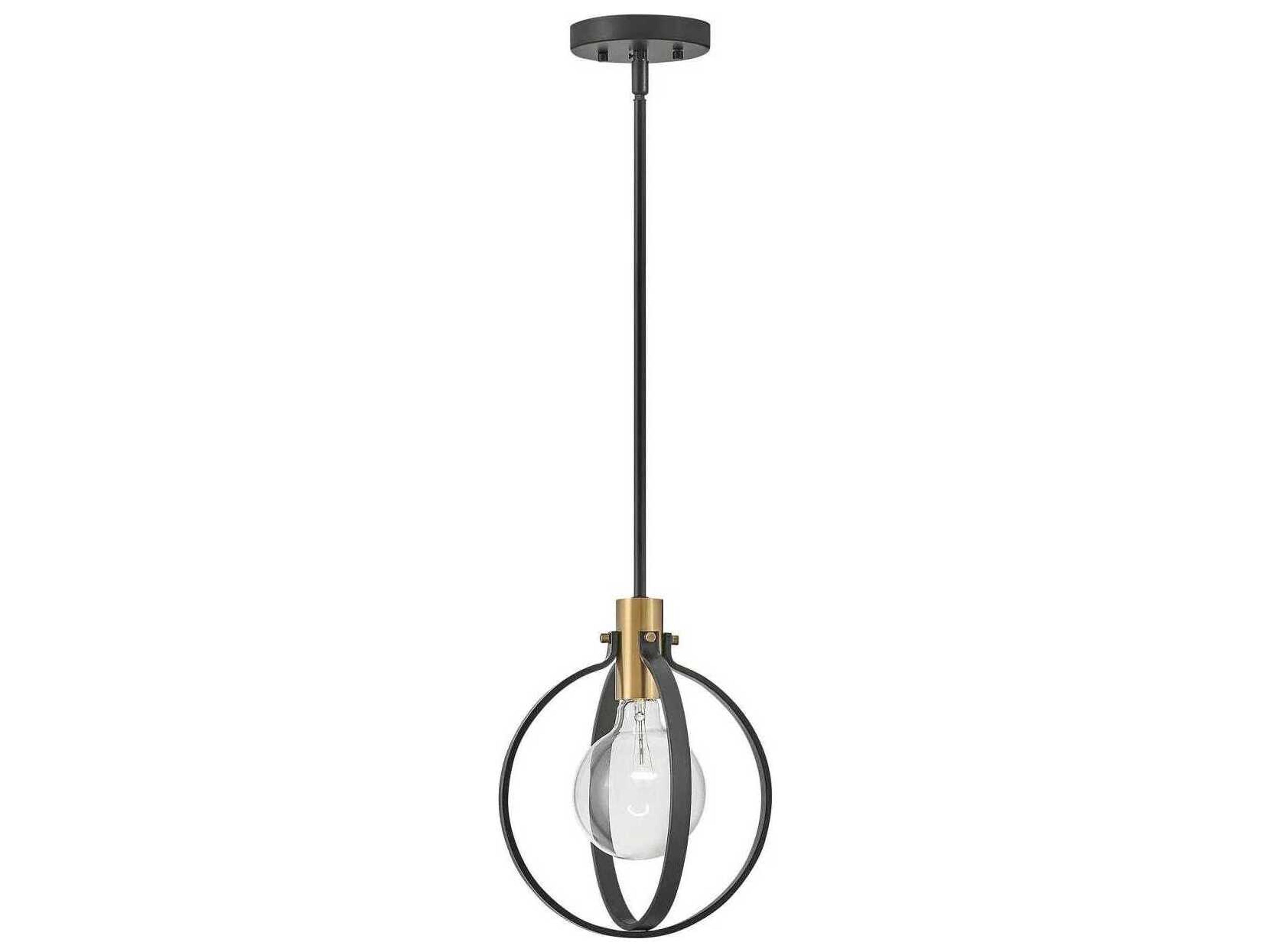 Lark Living Cirque 1-Light Black Lacquered Brass Globe Mini Pendant