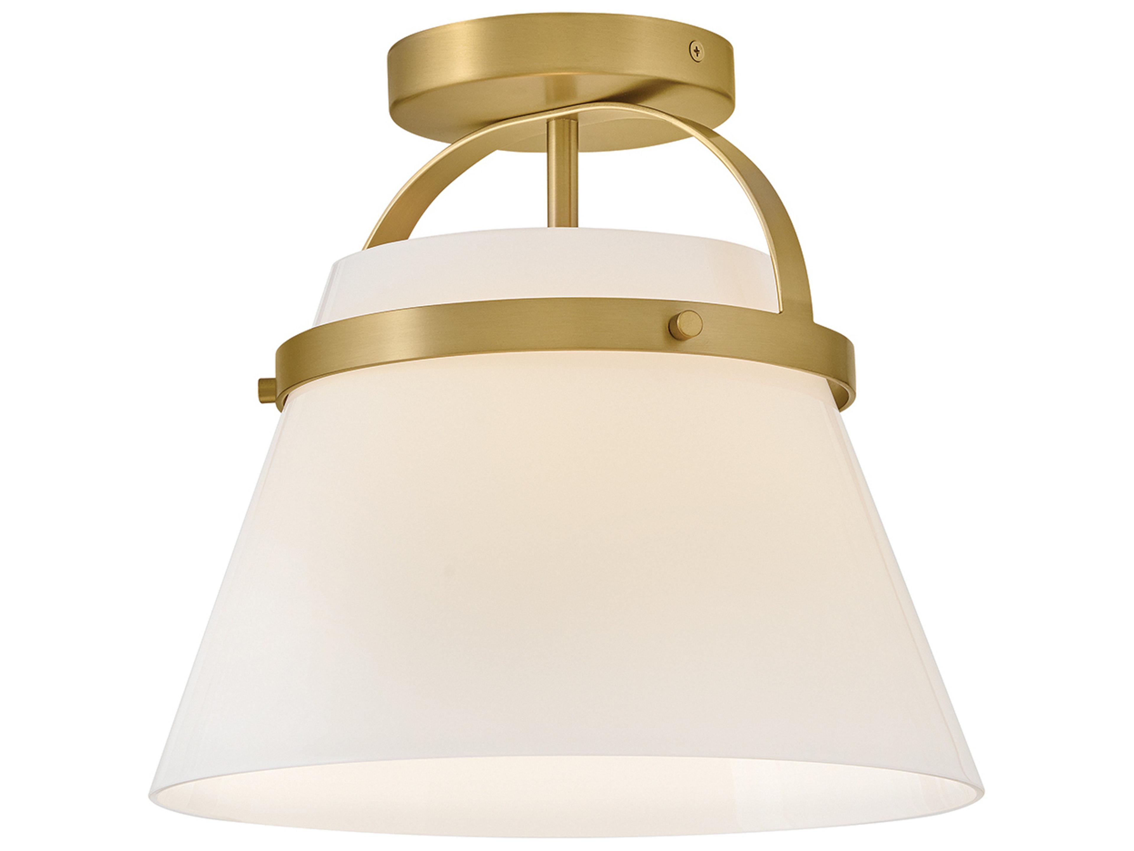 Lark Living Tori 1-Light Lacquered Brass Bell Semi Flush Mount