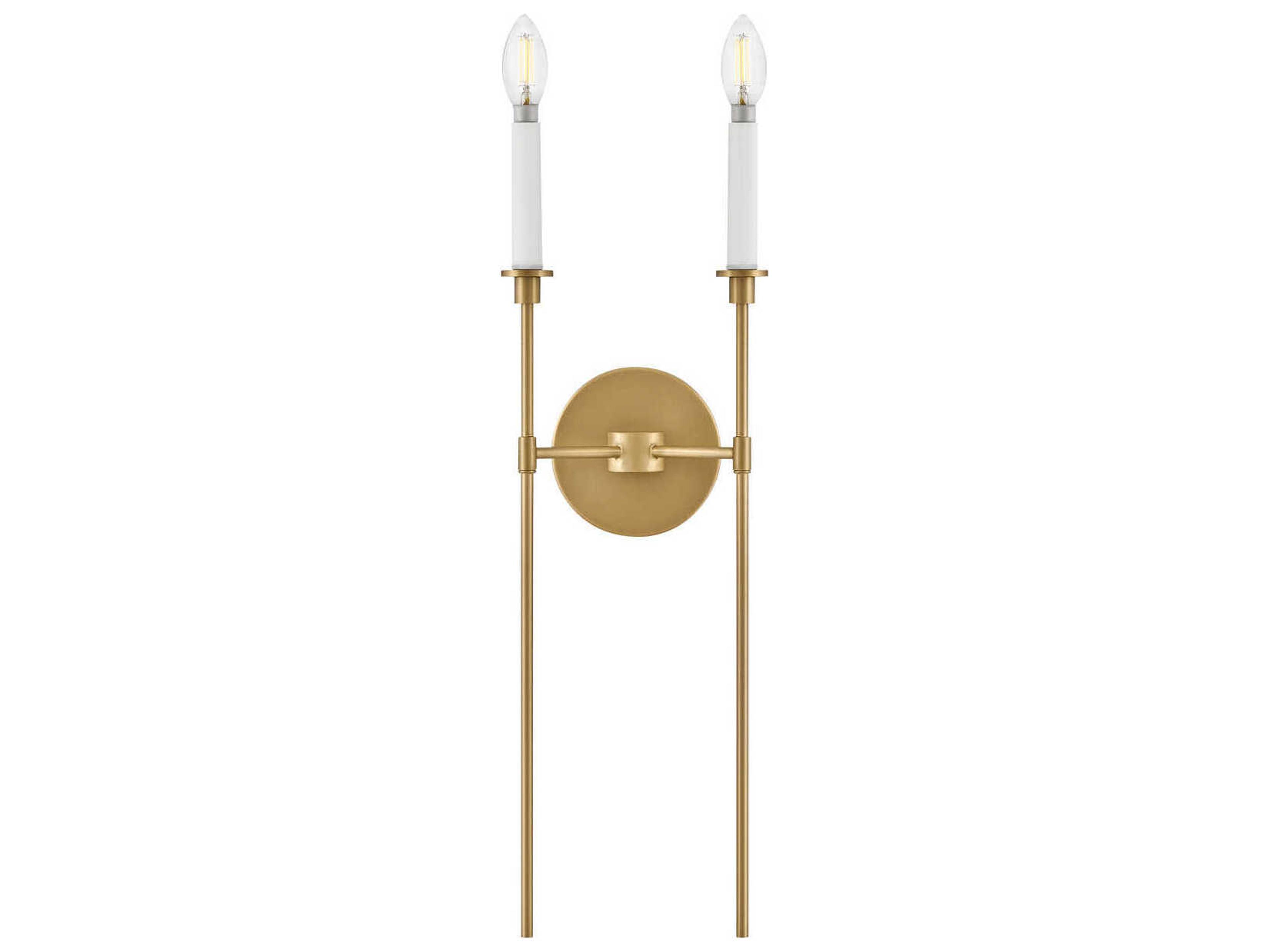 Lark Living Hux 2-Light Lacquered Brass Warm White Wall Sconce