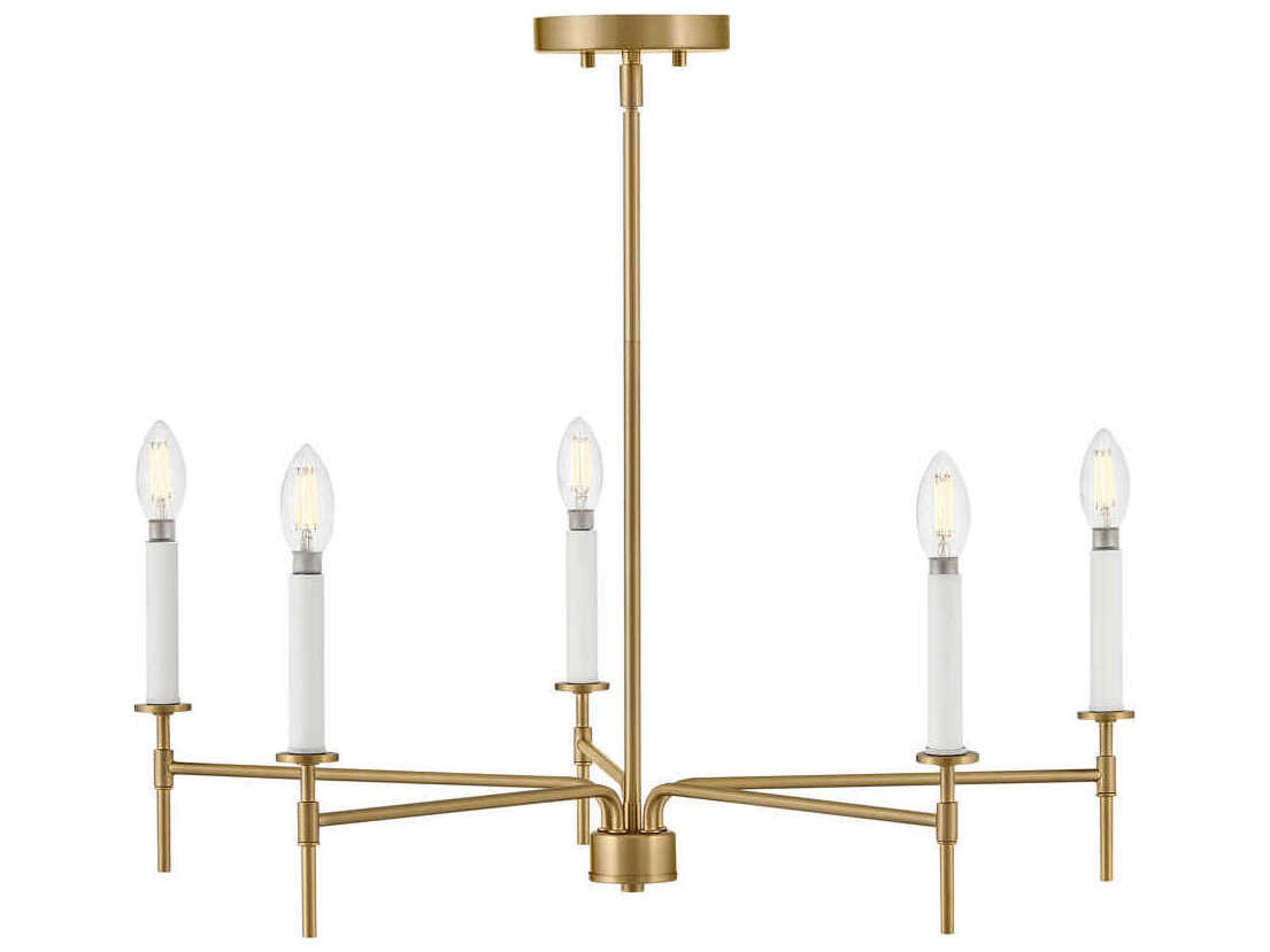 Lark Living Hux 5-Light Lacquered Brass Warm White Candelabra Chandelier
