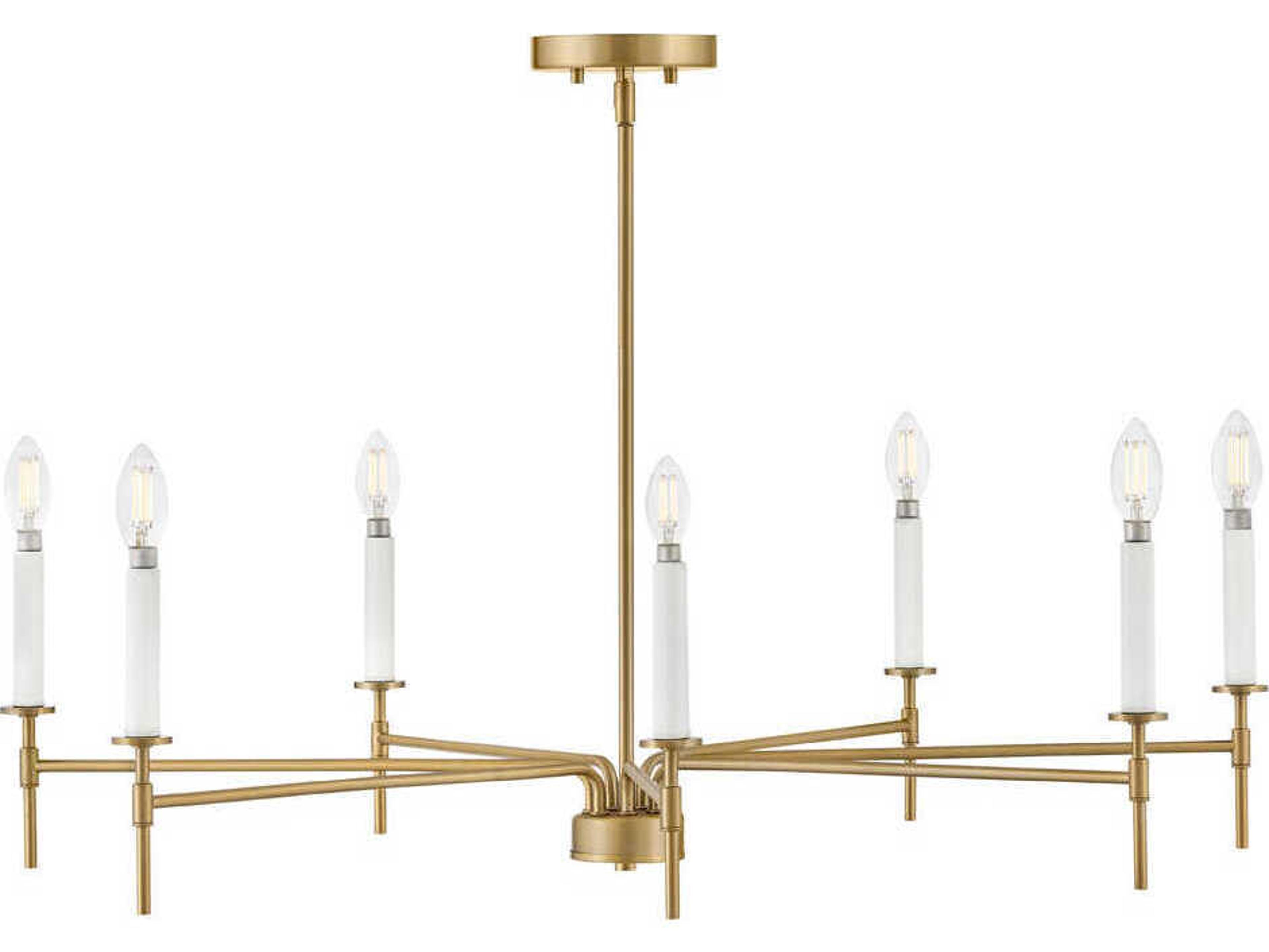 Lark Living Hux 7-Light Lacquered Brass Warm White Candelabra Chandelier