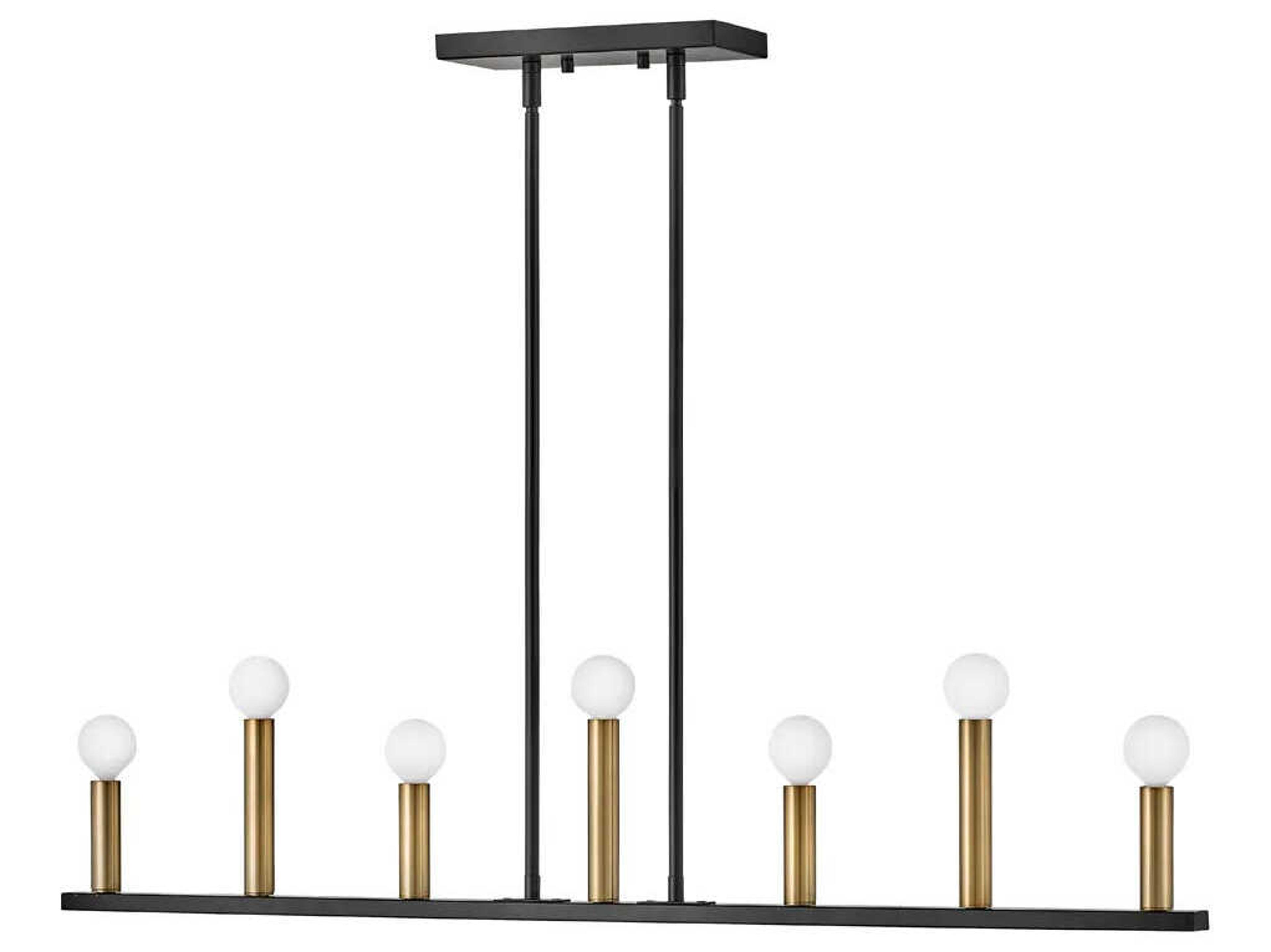 Lark Living Lazlo 7-Light Black Lacquered Brass Linear Island Pendant