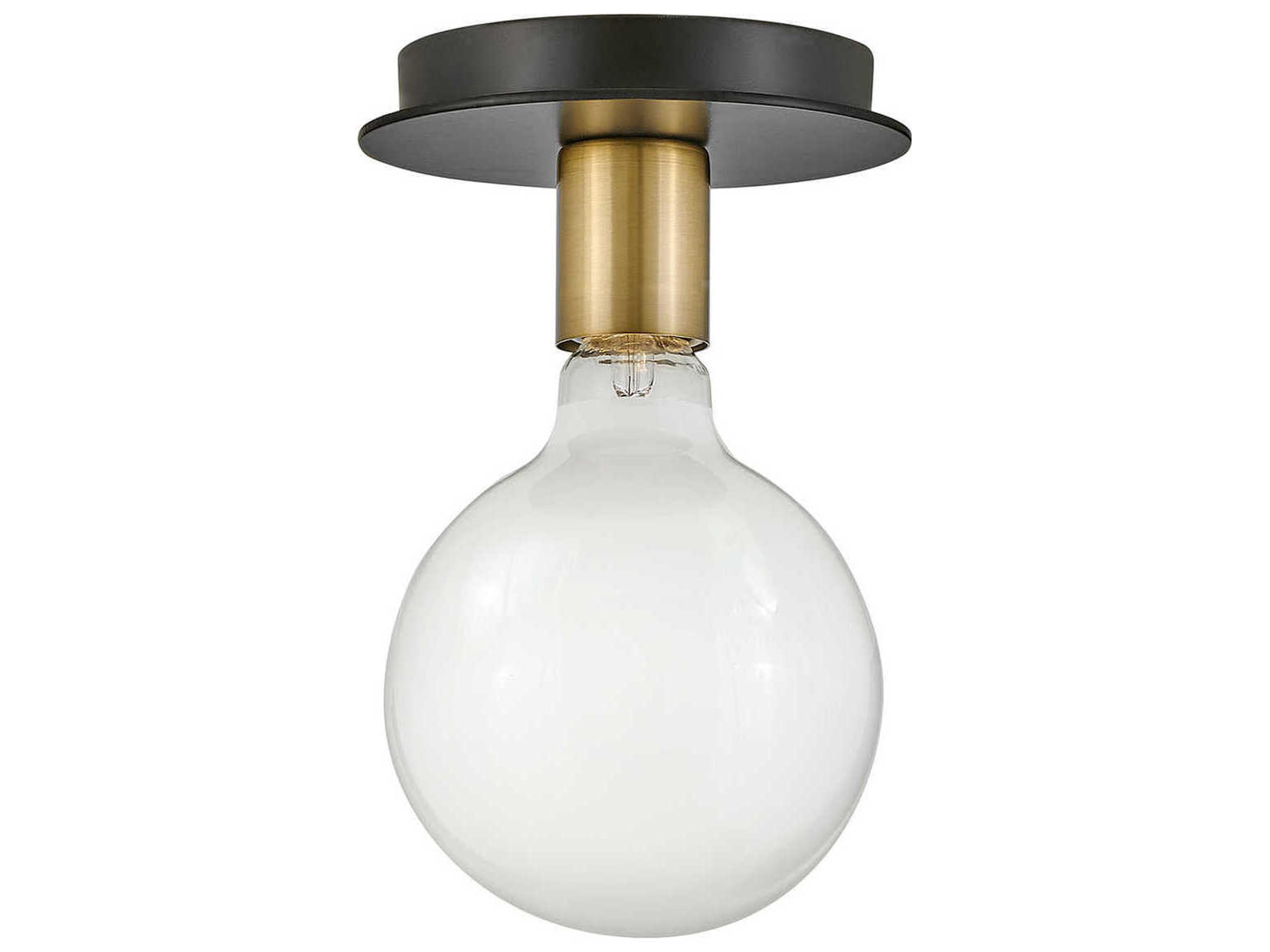Lark Living Bobbie 1-Light Lacquered Brass Black Flush Mount