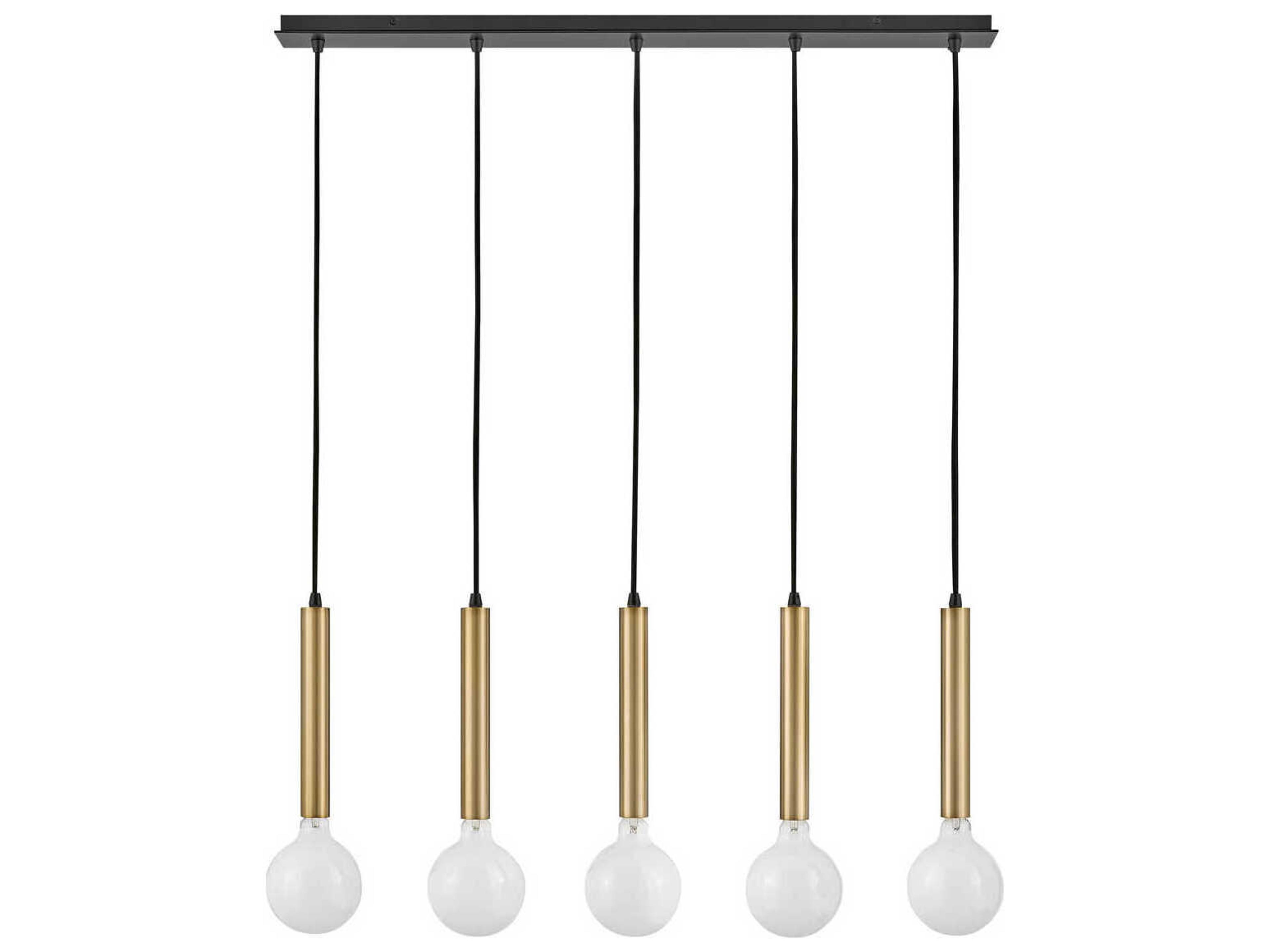 Lark Living Bobbie 5-Light Lacquered Brass Black Linear Island Pendant
