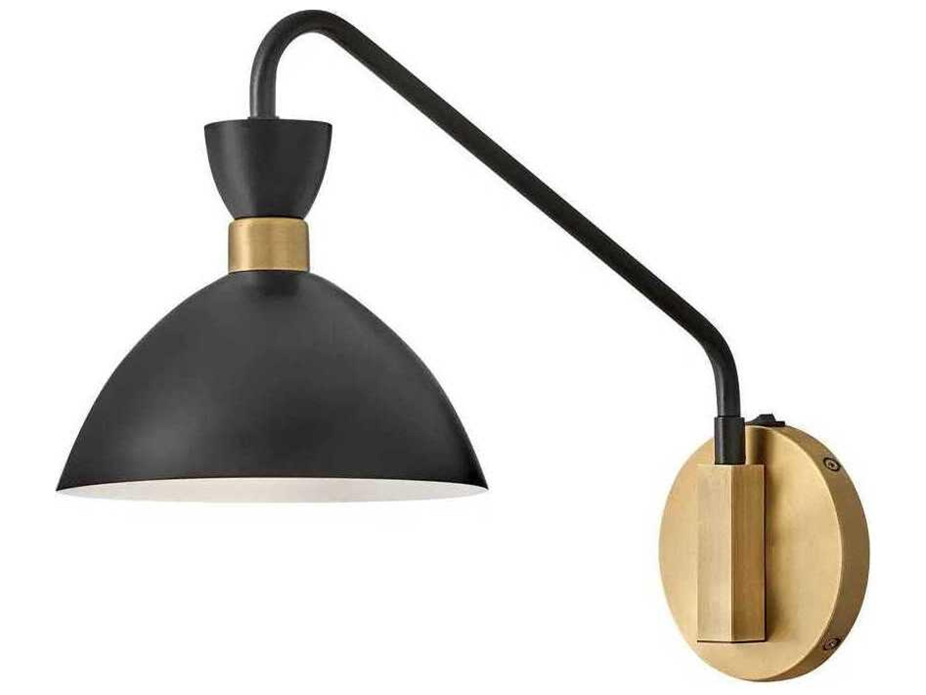 Lark Living Simon 1-Light Black Heritage Brass Swing Wall Sconce