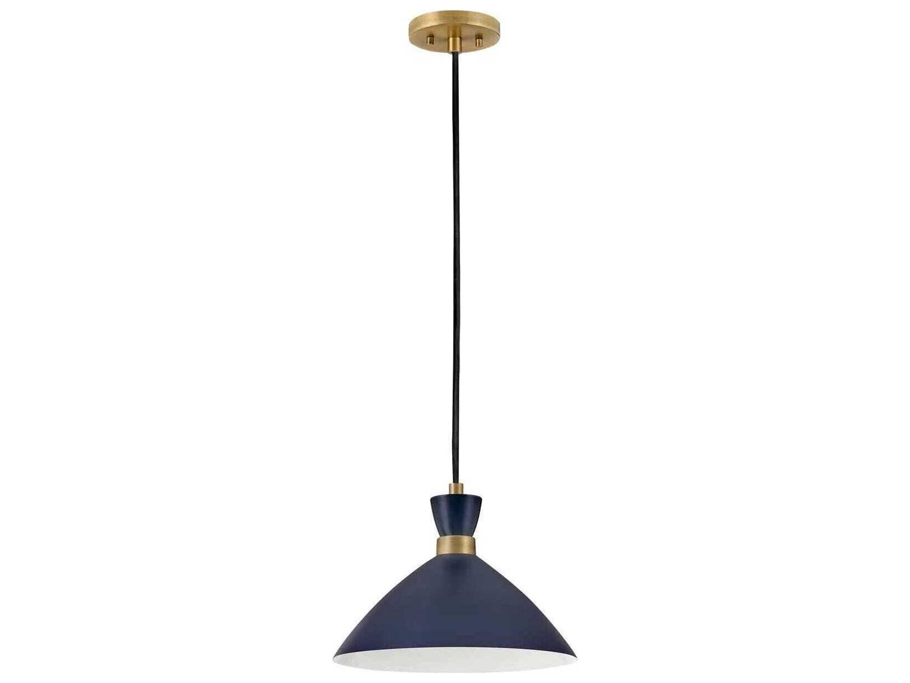 Lark Living Simon 1-Light Matte Navy Heritage Brass Blue Pendant