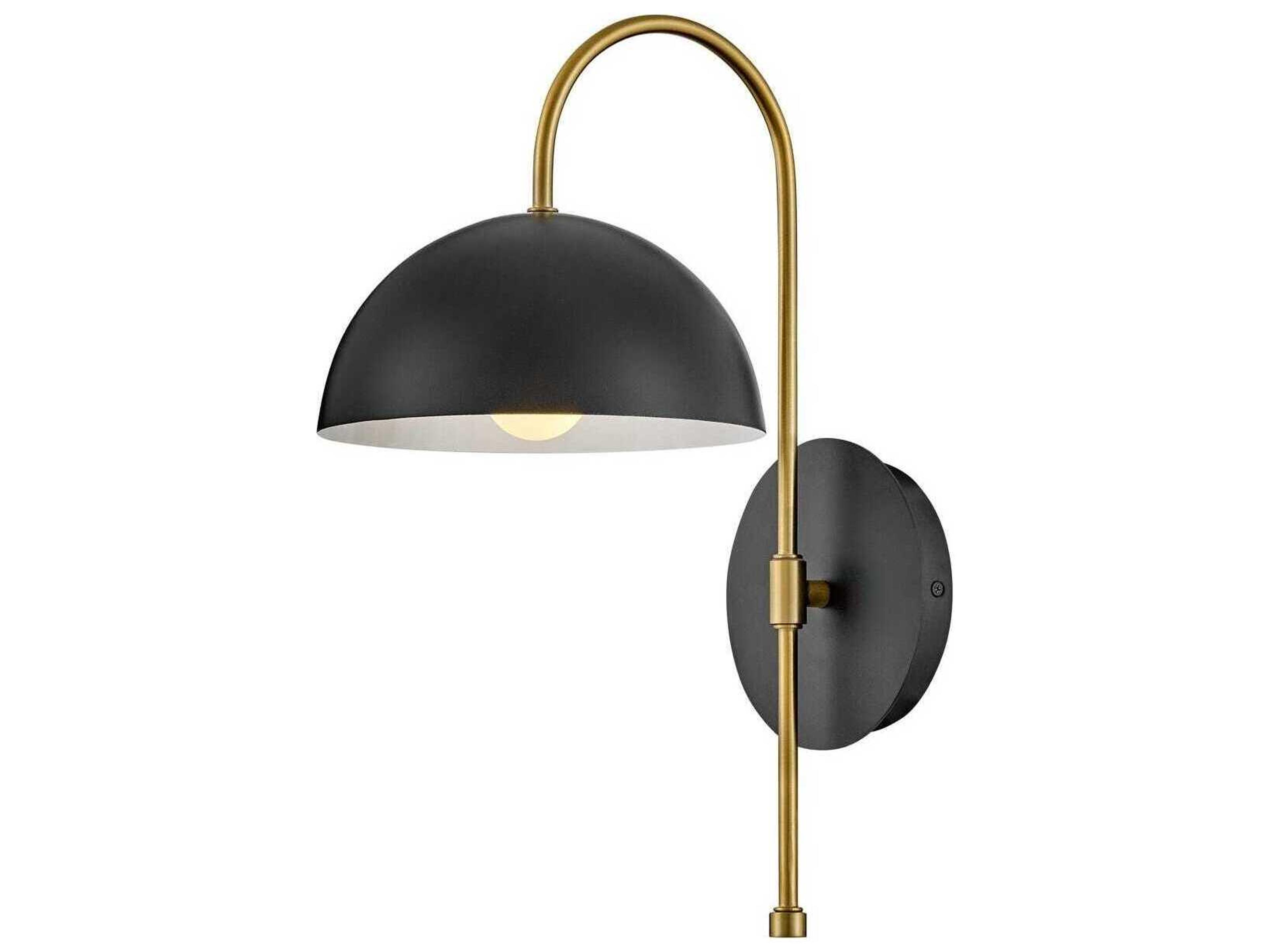 Lark Living Lou 1-Light Black Lacquered Brass Wall Sconce