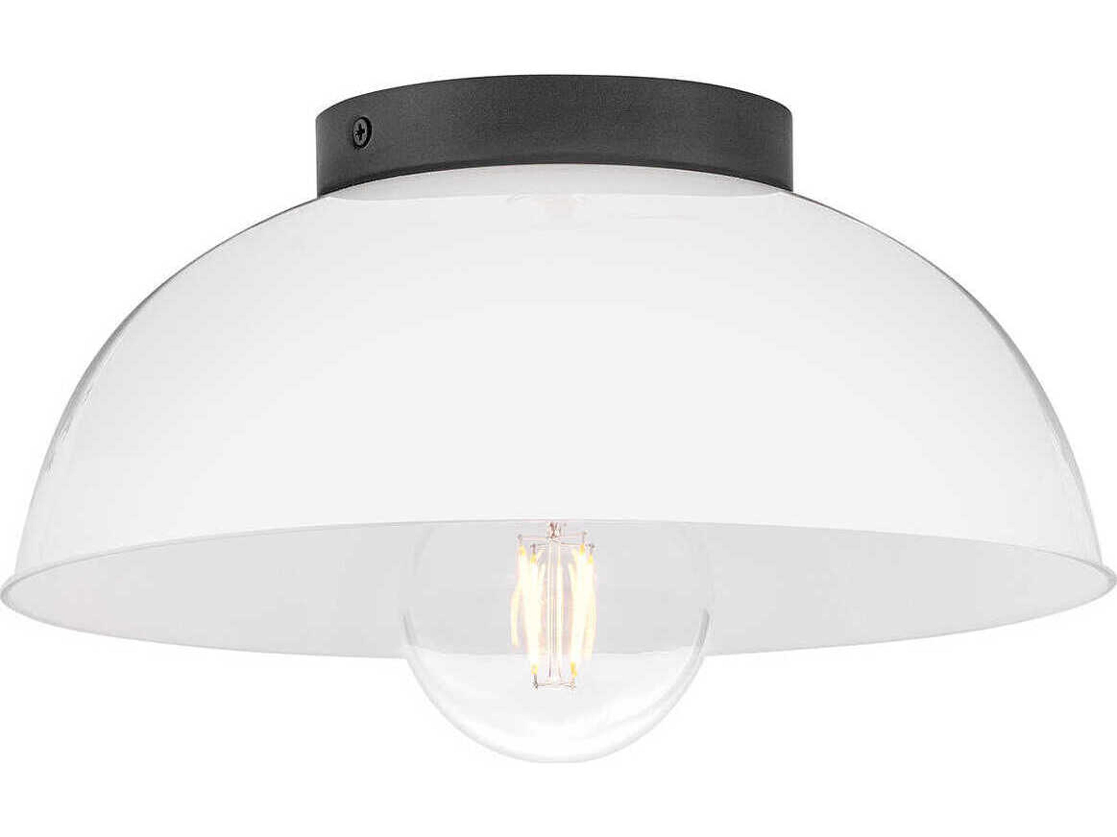 Lark Living Stu 1-Light Black Dome Flush Mount