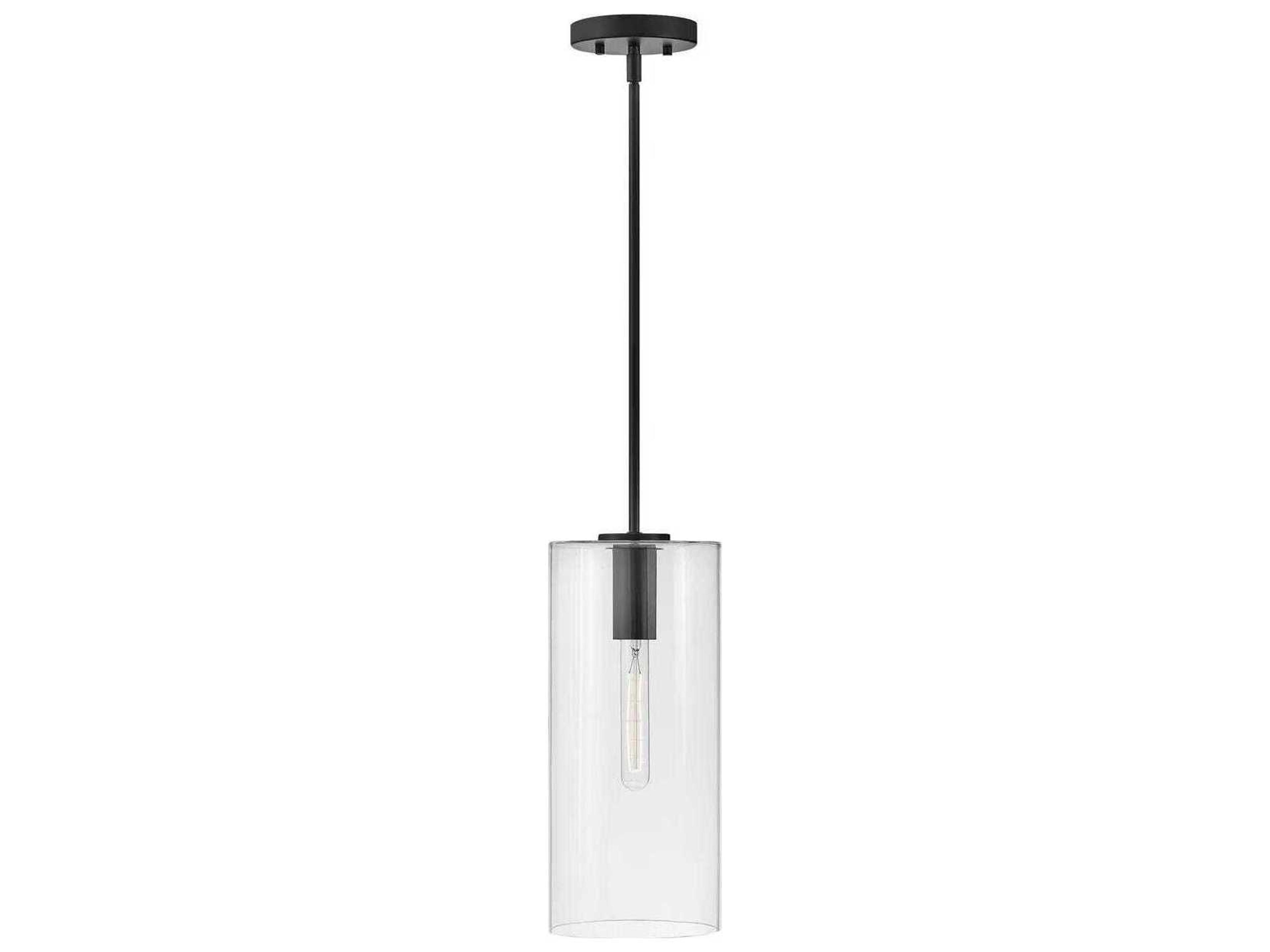 Lark Living Lane 1-Light Black Cylinder Mini Pendant