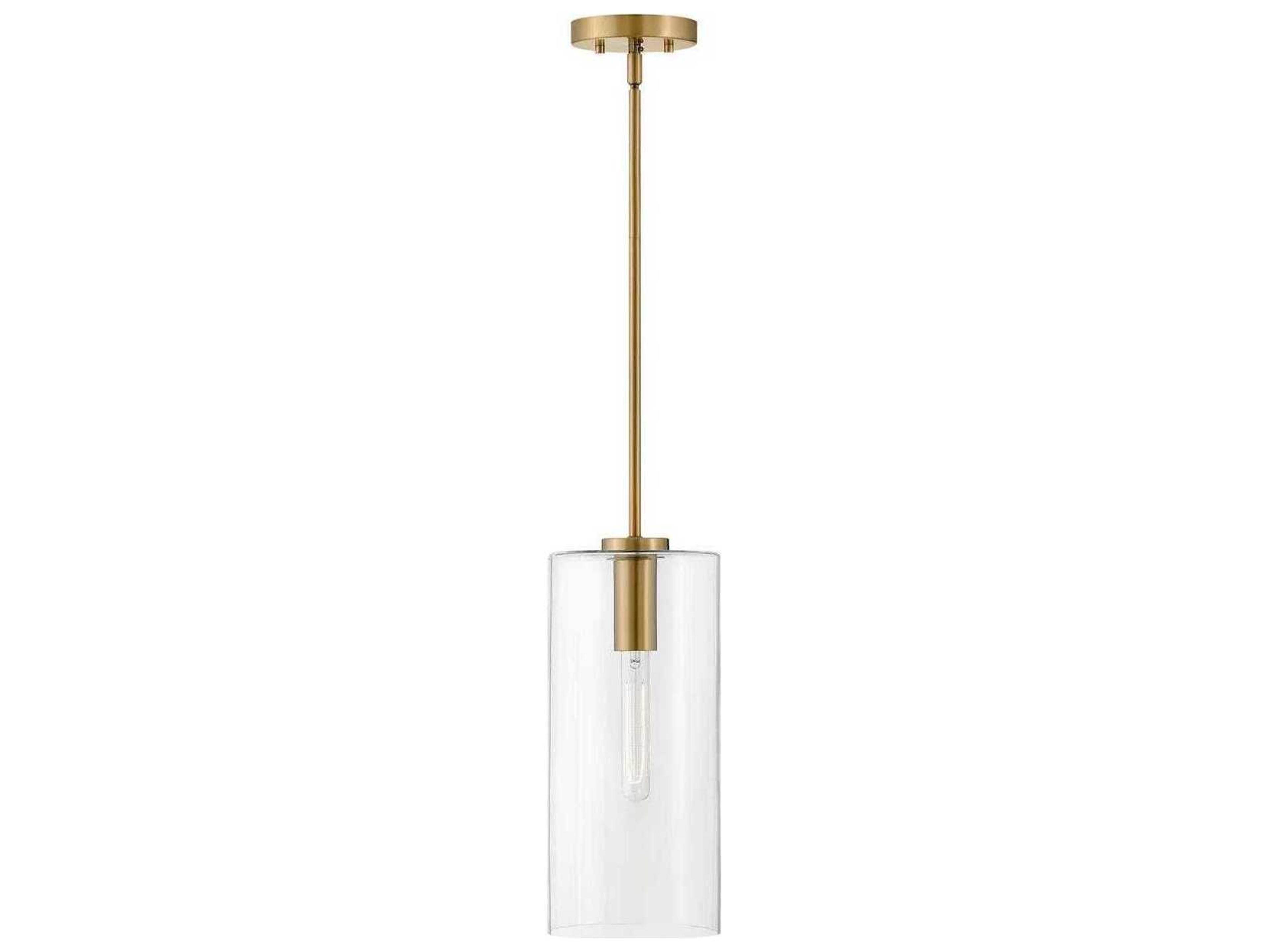 Lark Living Lane 1-Light Lacquered Brass Cylinder Mini Pendant