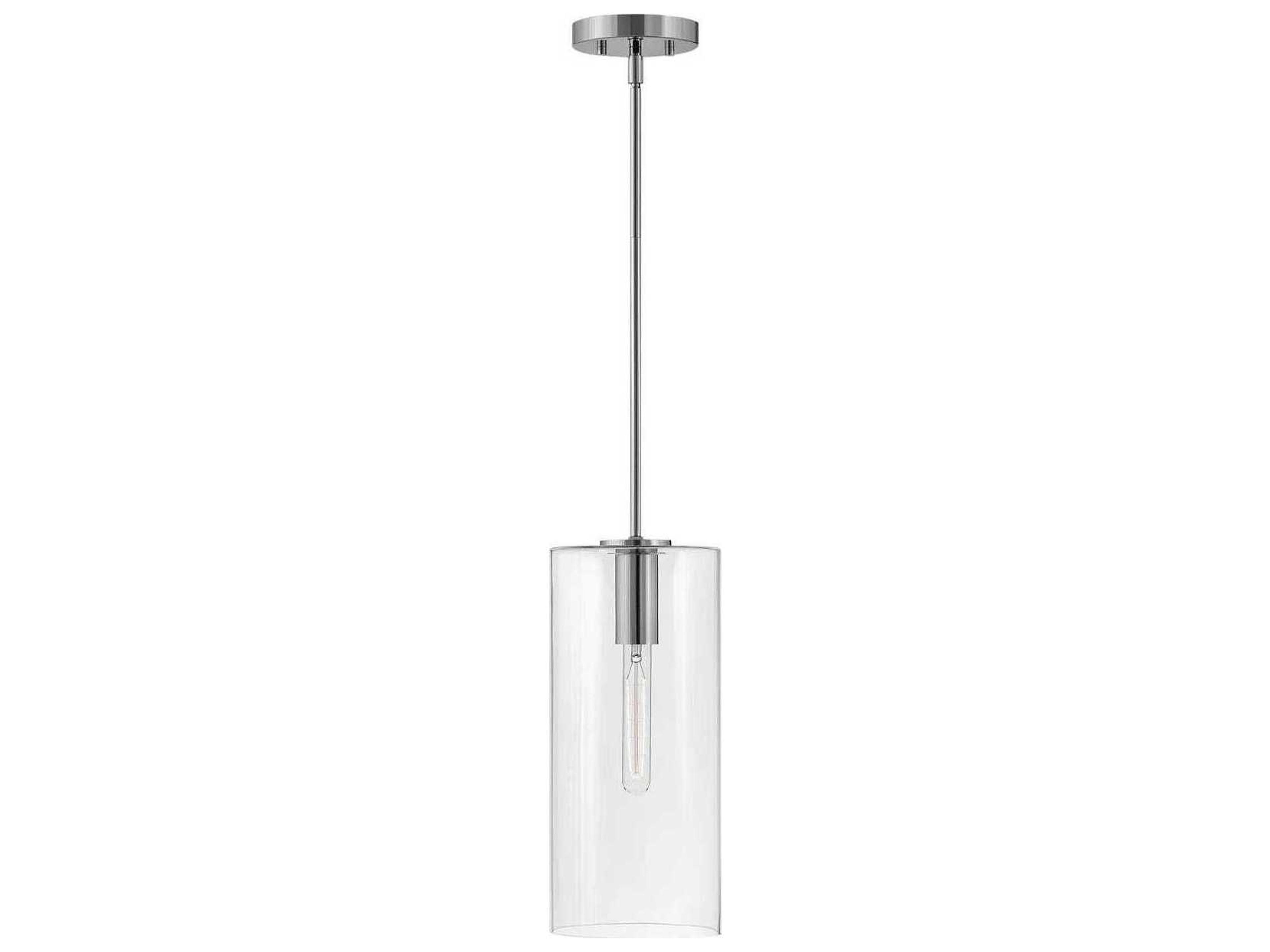 Lane 1-Light Polished Nickel Cylinder Mini Pendant