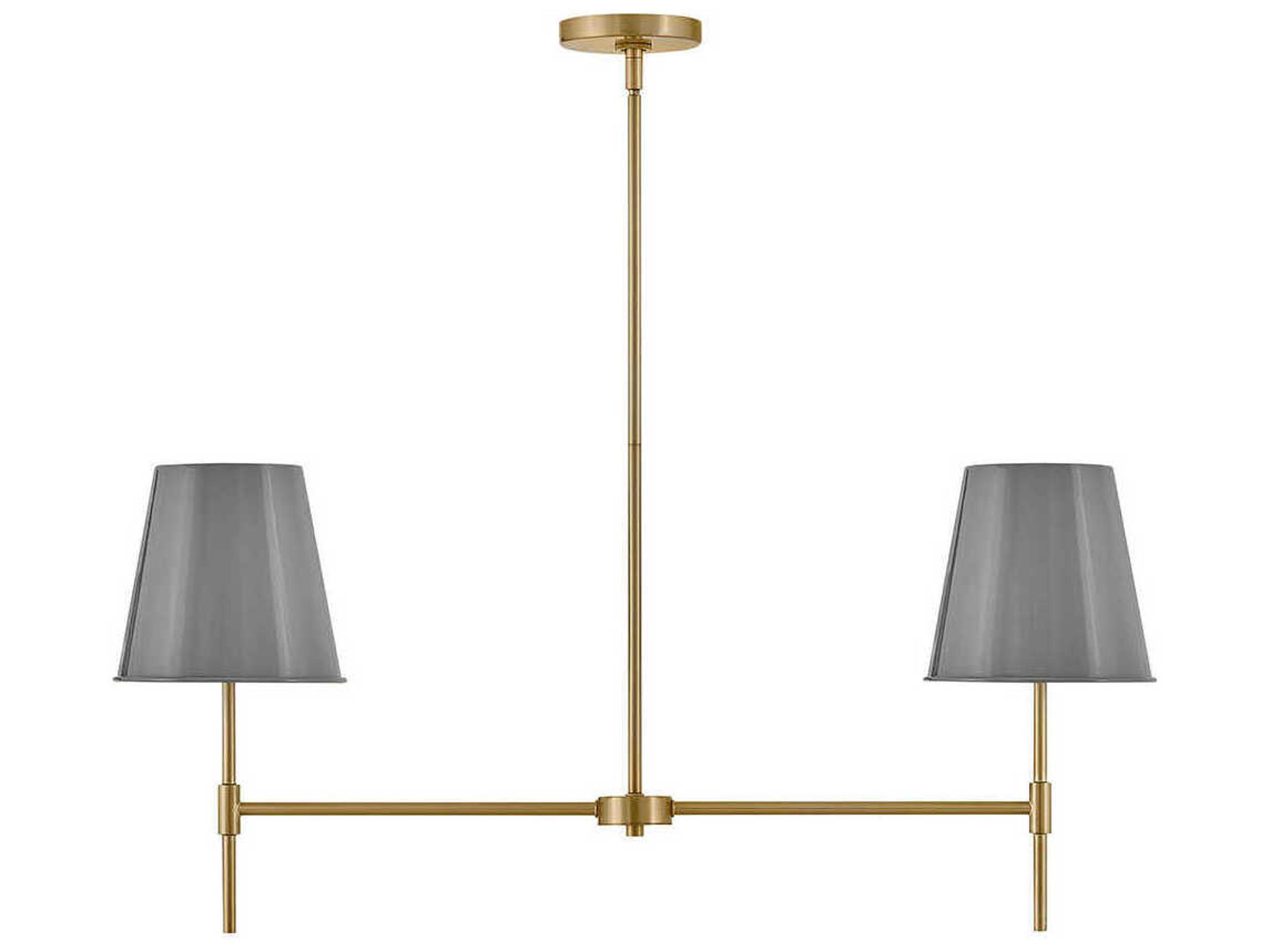 Lark Living Blake 2-Light Lacquered Brass French Gray Empire Island Pendant