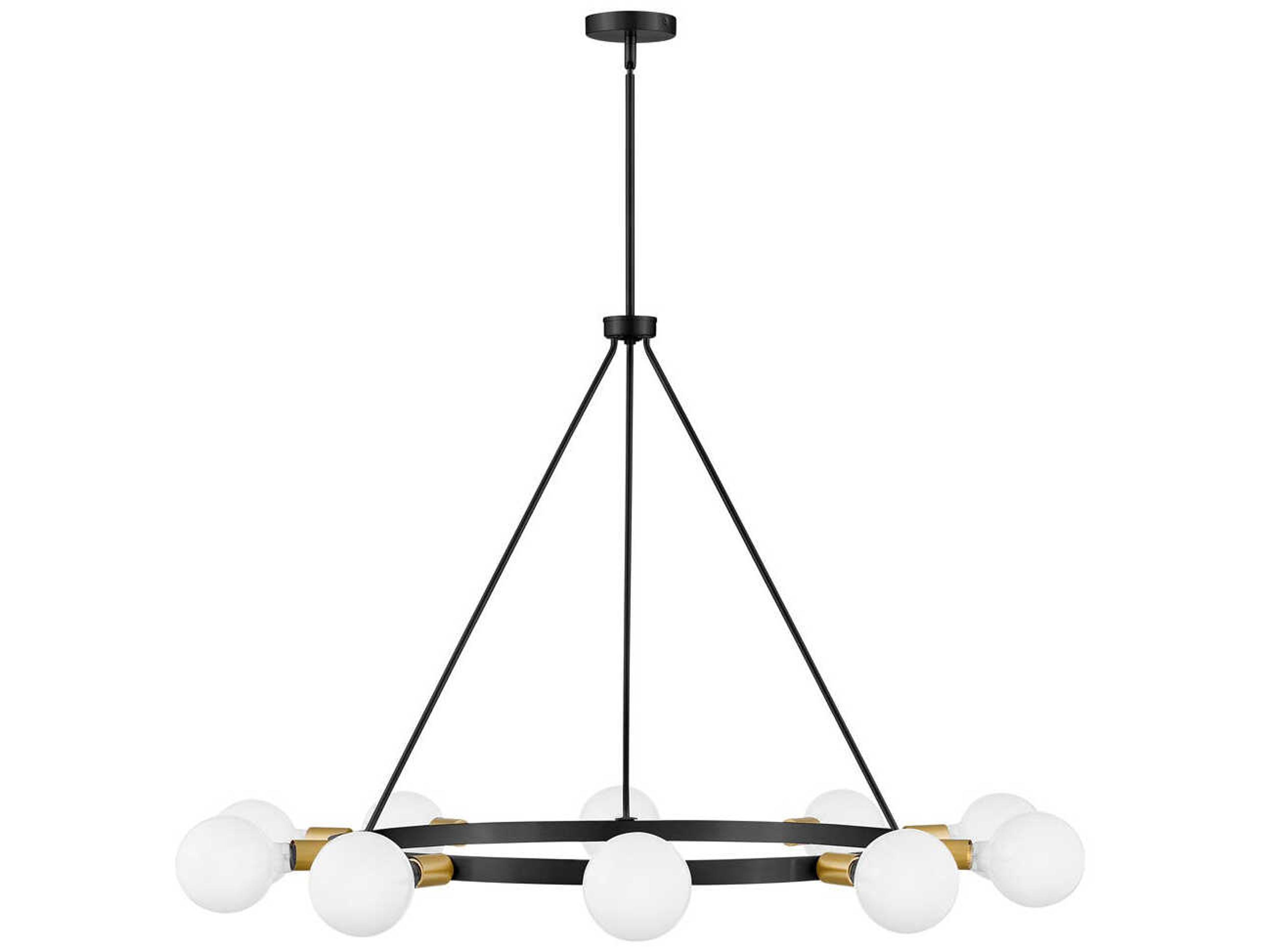 Orla 10-Light Black Lacquered Brass Chandelier