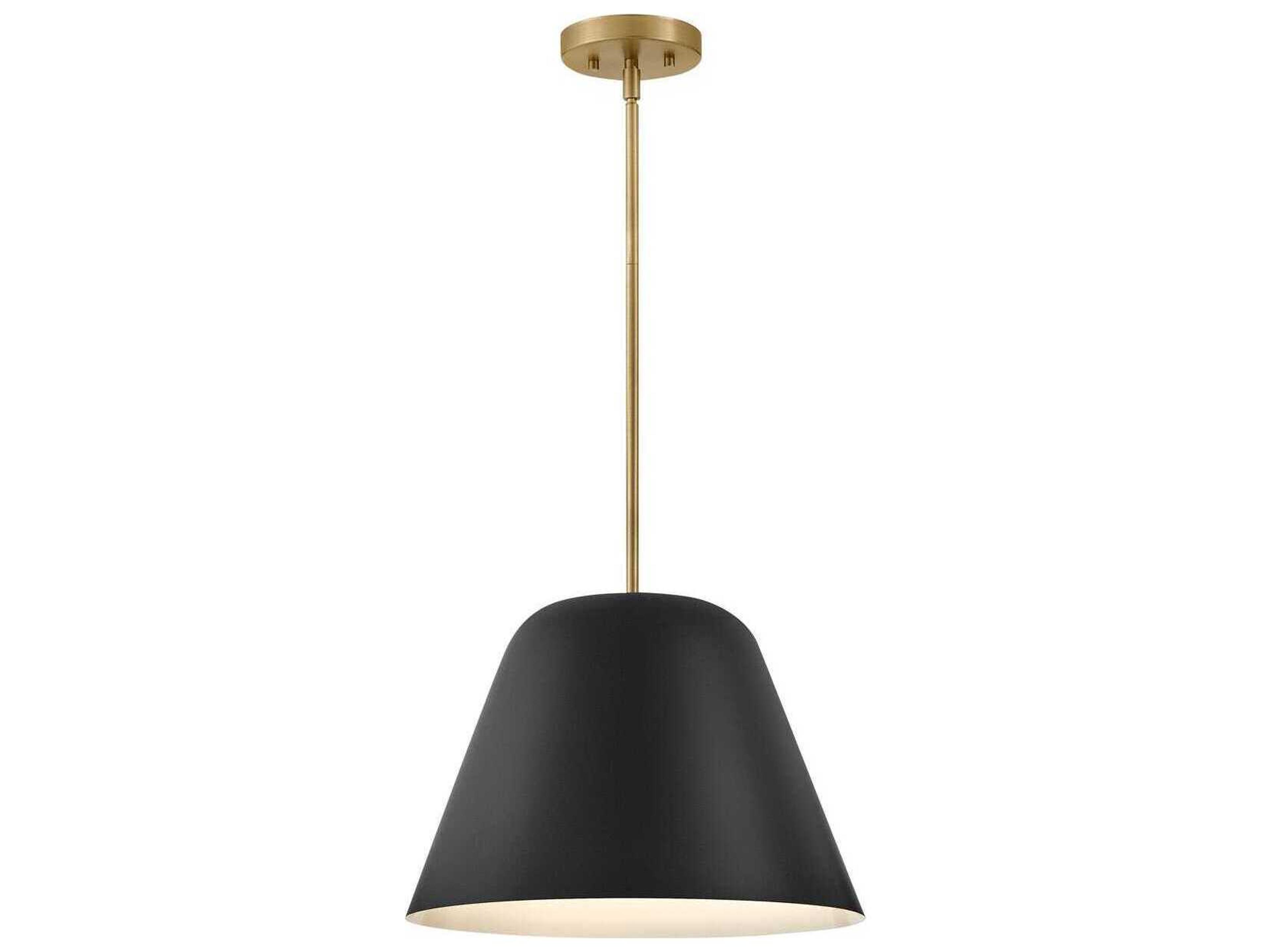 Madi 1-Light Lacquered Brass Black Pendant